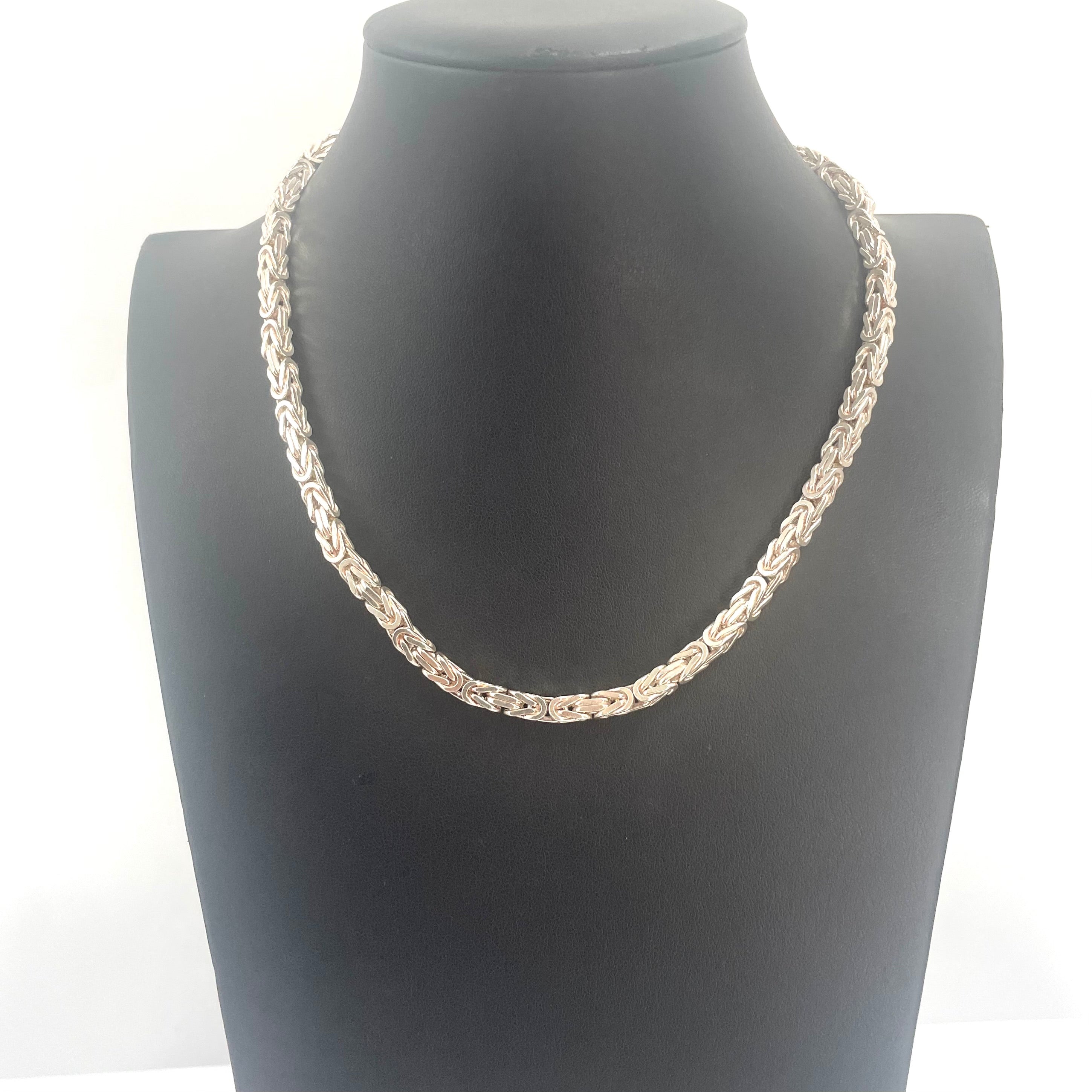 925 SILVER BYZANTINE CHAIN 18" 5MM