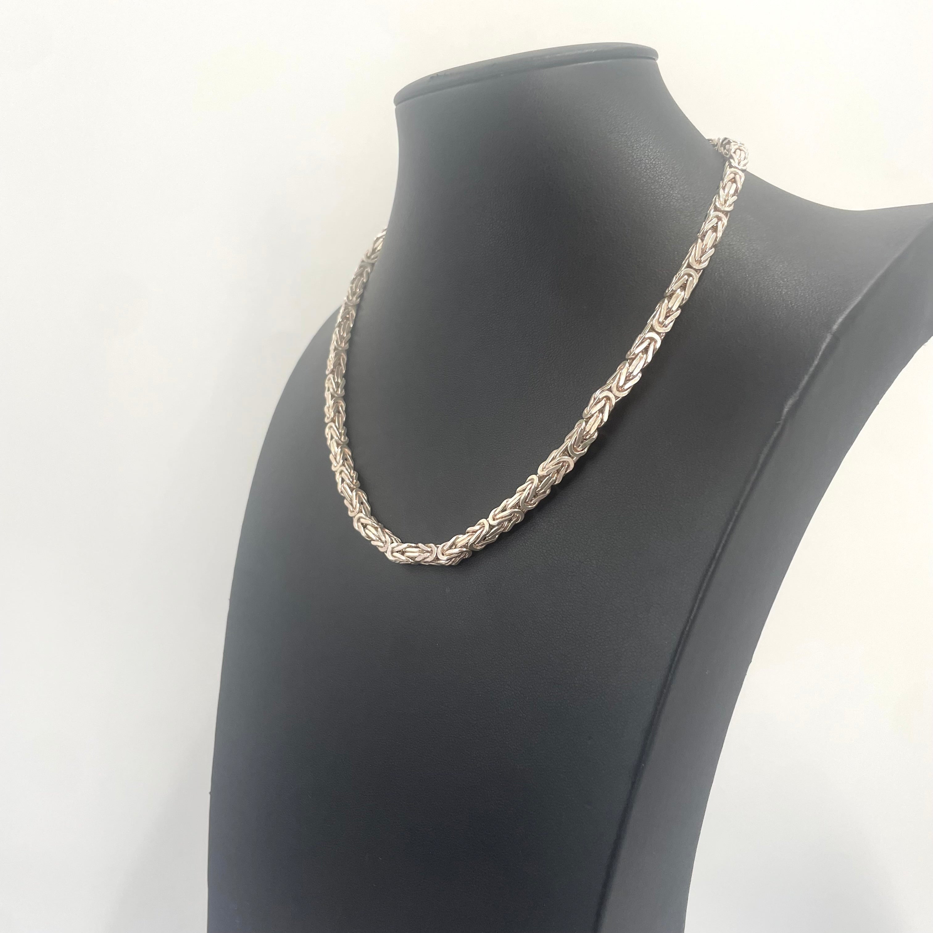 925 SILVER BYZANTINE CHAIN 18" 5MM