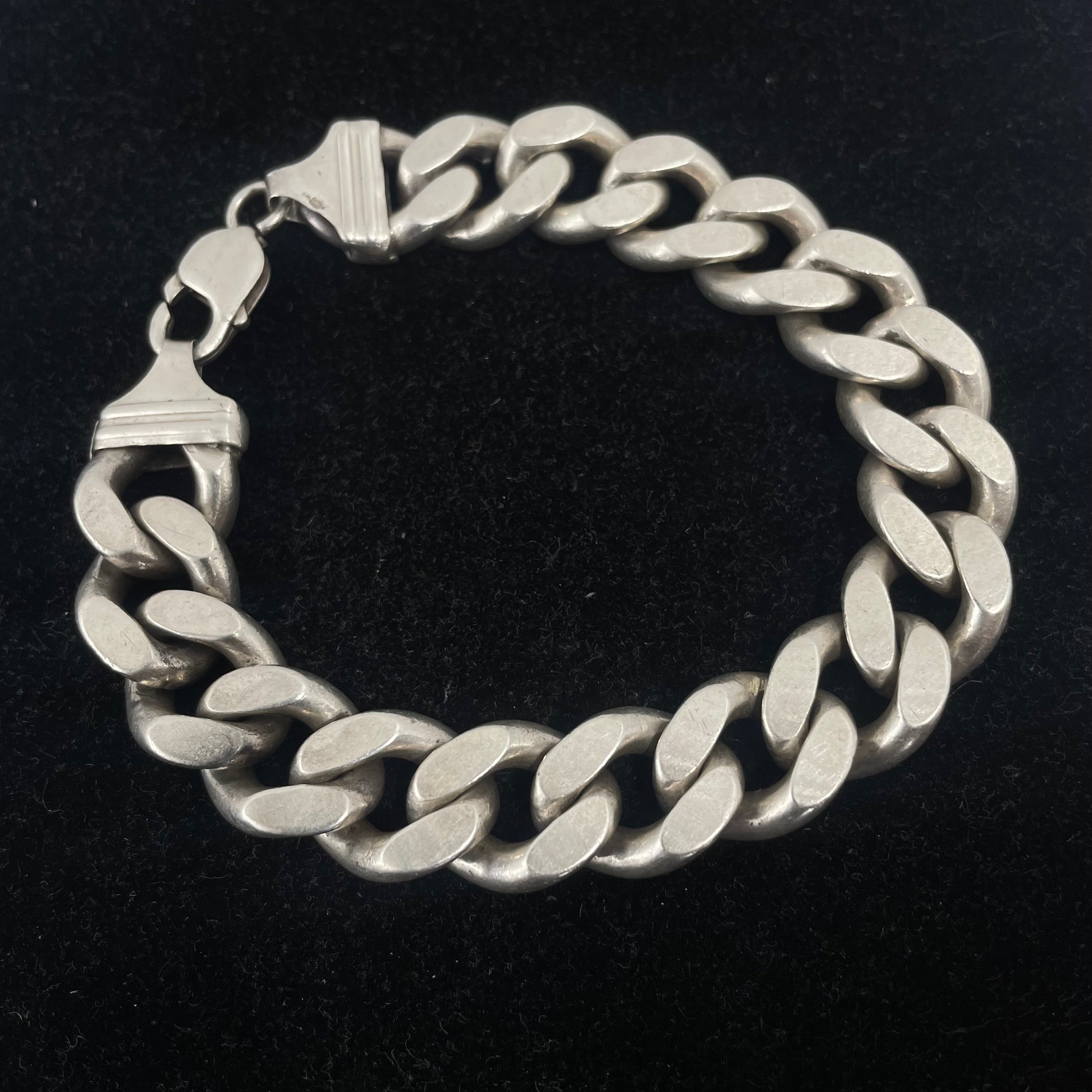 925 SILVER CURB BRACELET 9.5" 14MM