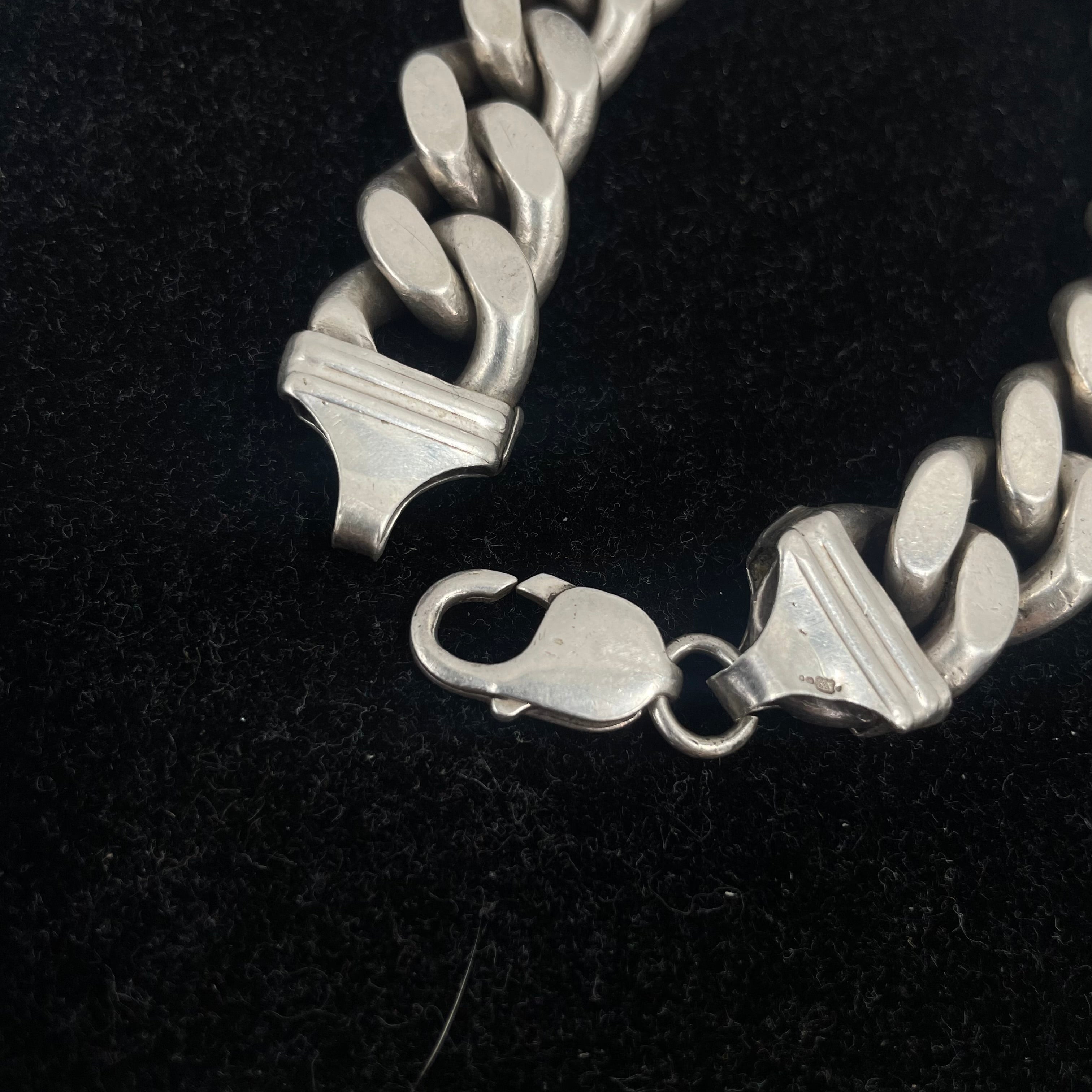 925 SILVER CURB BRACELET 9.5" 14MM