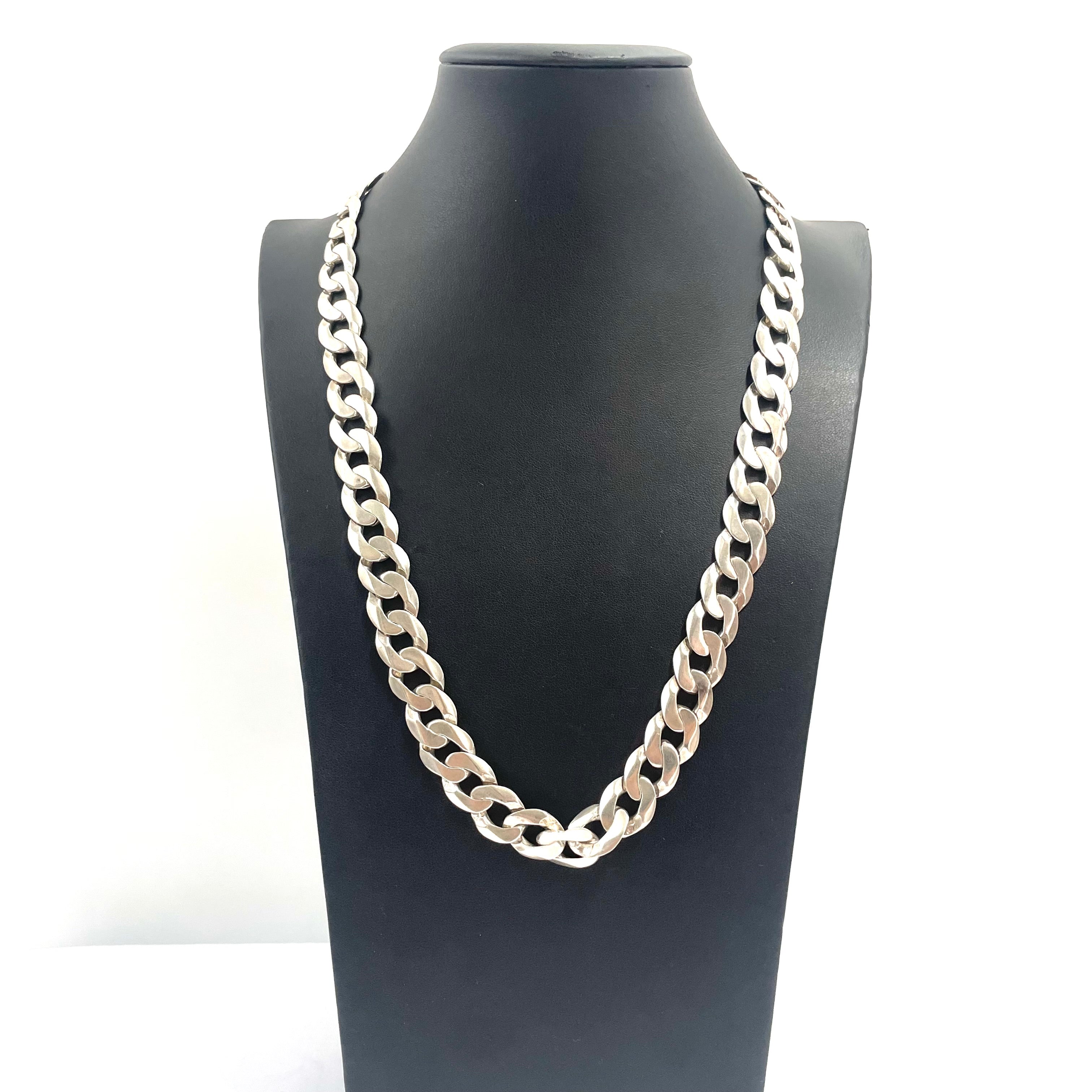 925 SILVER CURB CHAIN 24.5" 15MM