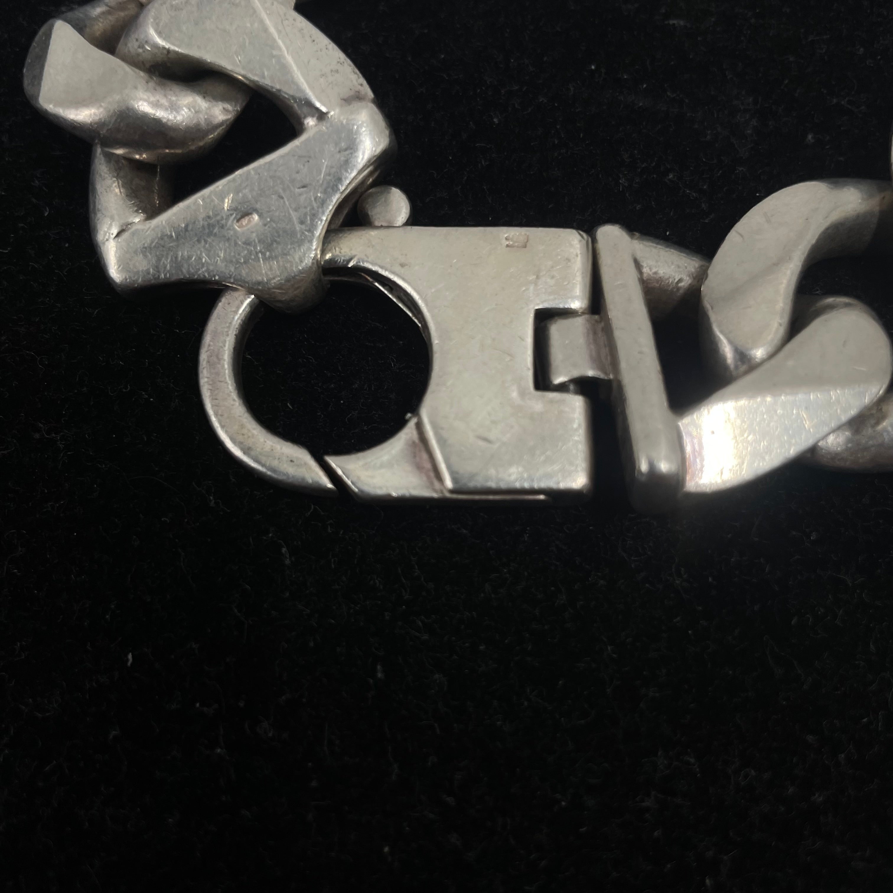 925 SILVER CURB LINK BRACELET 20" 25MM