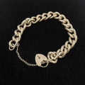 925 SILVER CURB LINK BRACELET W/ PADLOCK FEATURE 8" 10MM