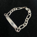 925 SILVER FIGARO LINK BRACELET 9" 9MM