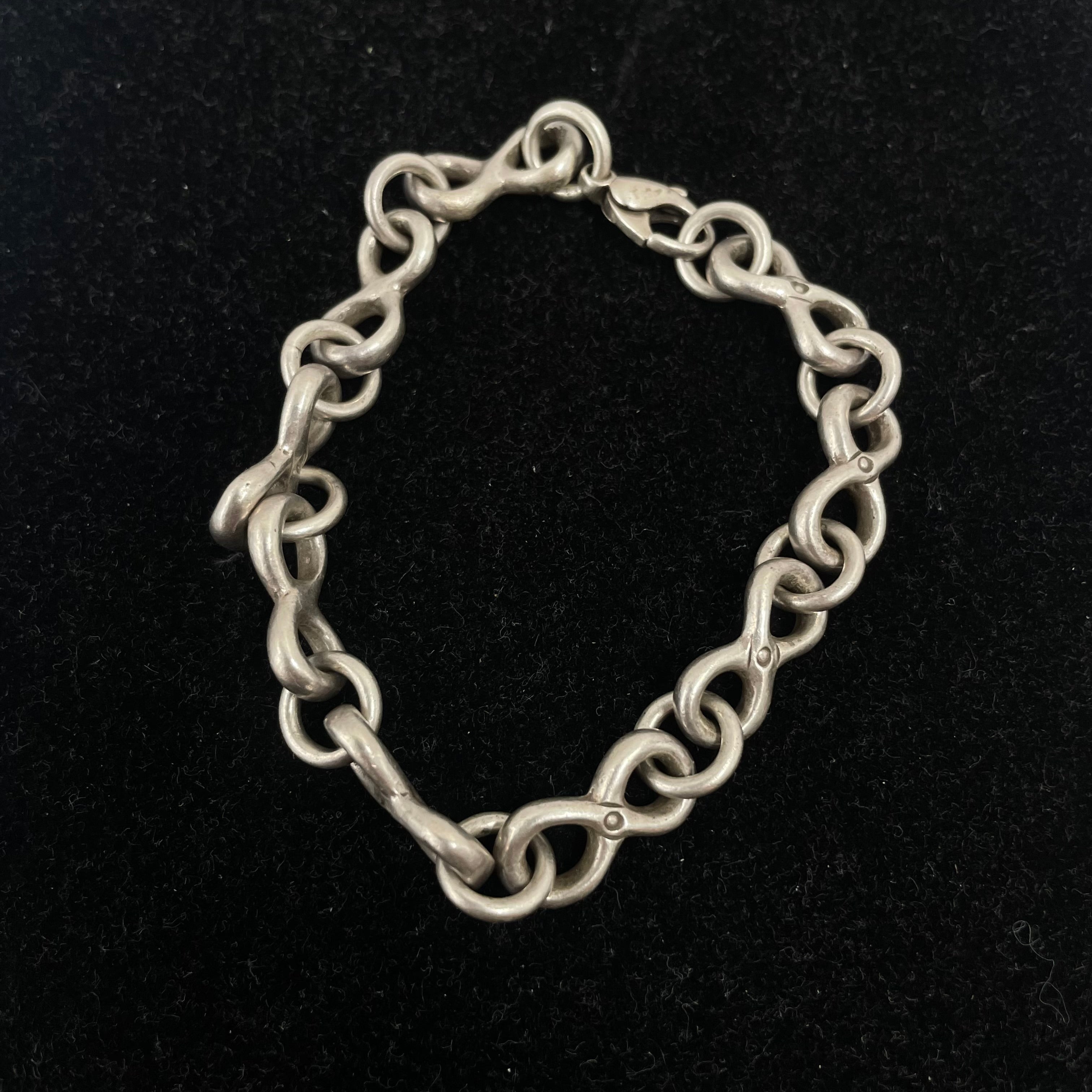 925 SILVER INFINITY LINK BRACELET 8" 9MM