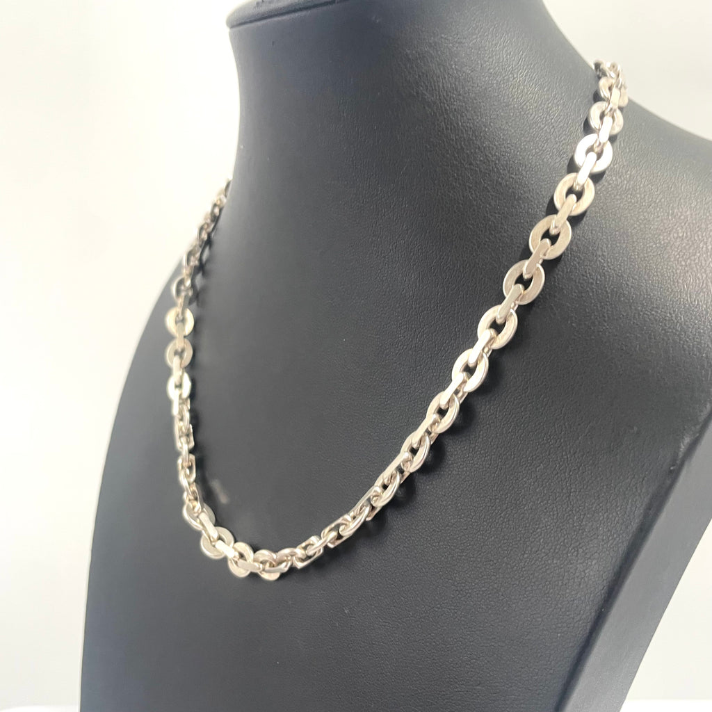 925 SILVER OPEN BELCHER CHAIN 18" 7MM