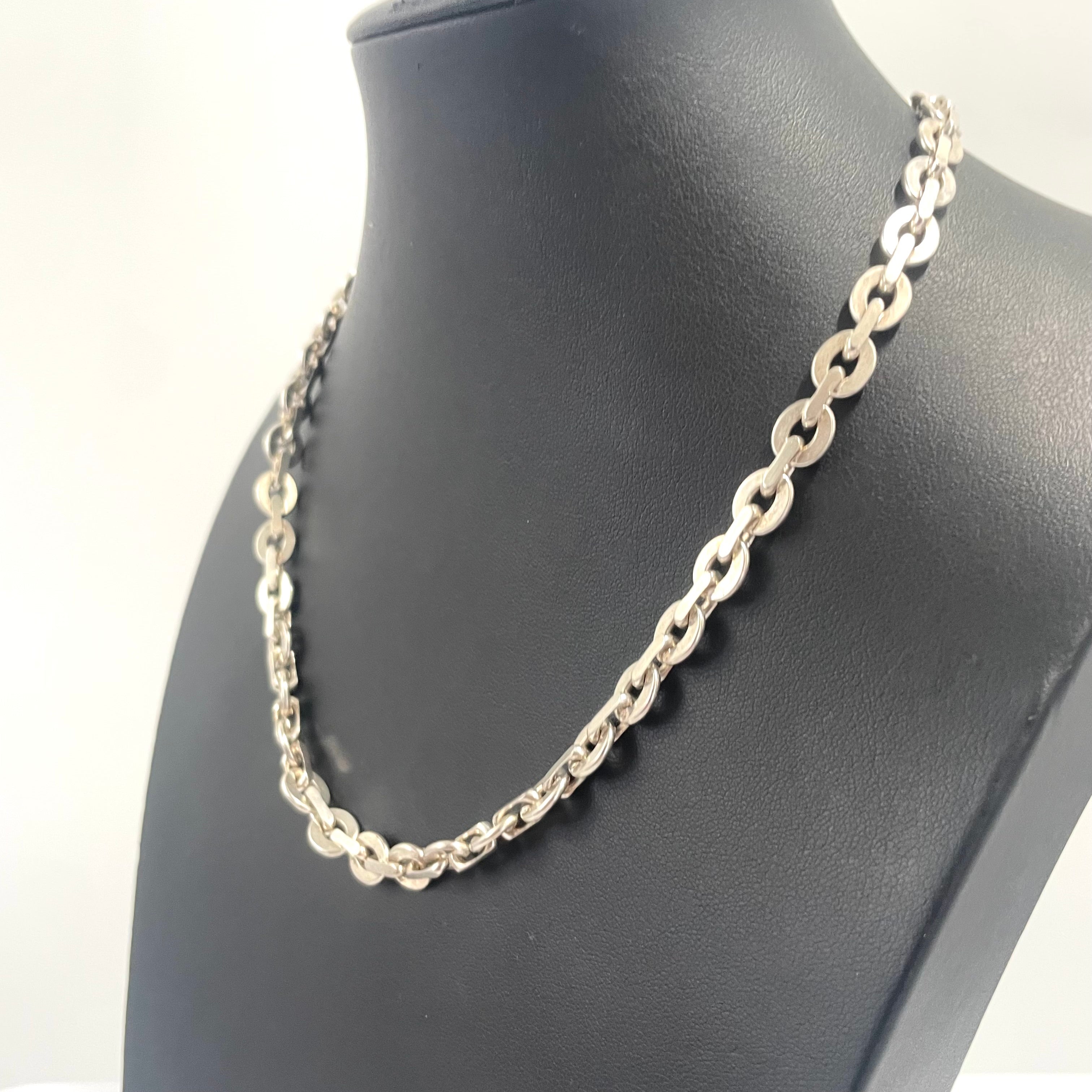 925 SILVER OPEN BELCHER CHAIN 18" 7MM