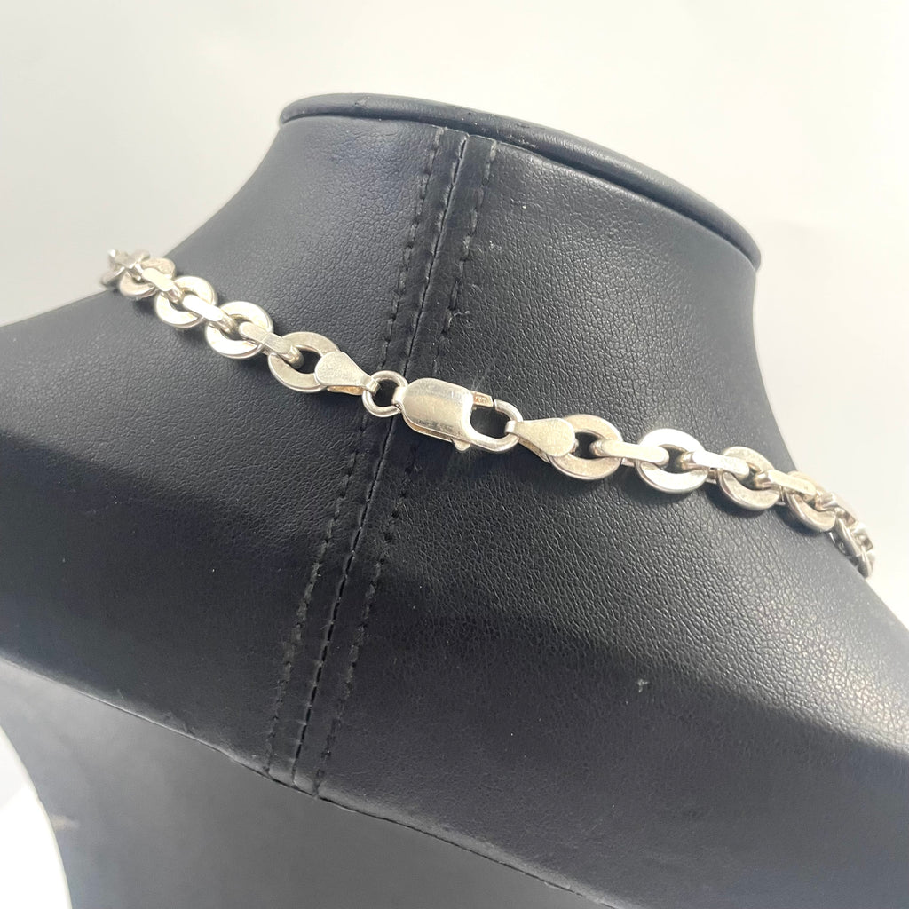 925 SILVER OPEN BELCHER CHAIN 18" 7MM