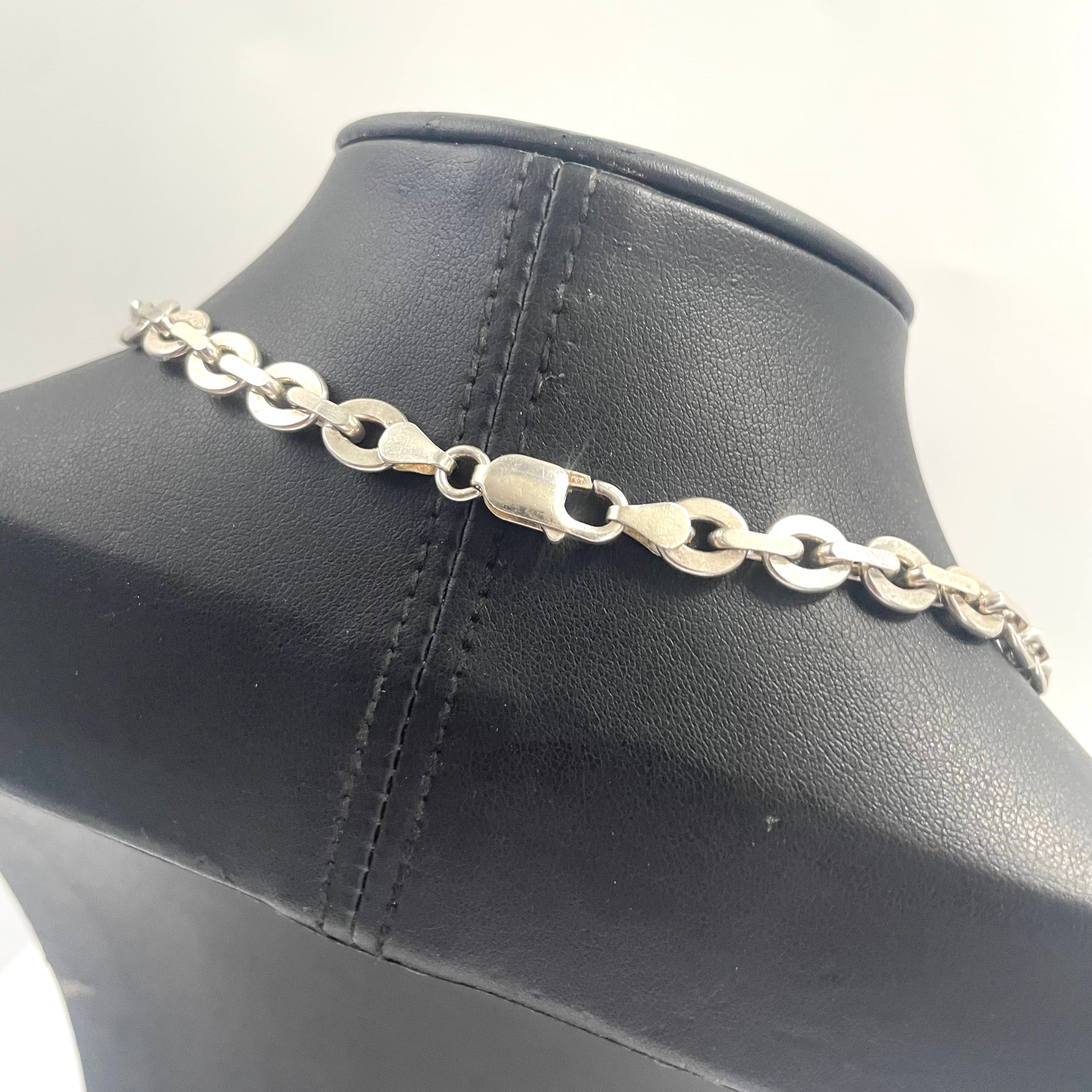 925 SILVER OPEN BELCHER CHAIN 18" 7MM