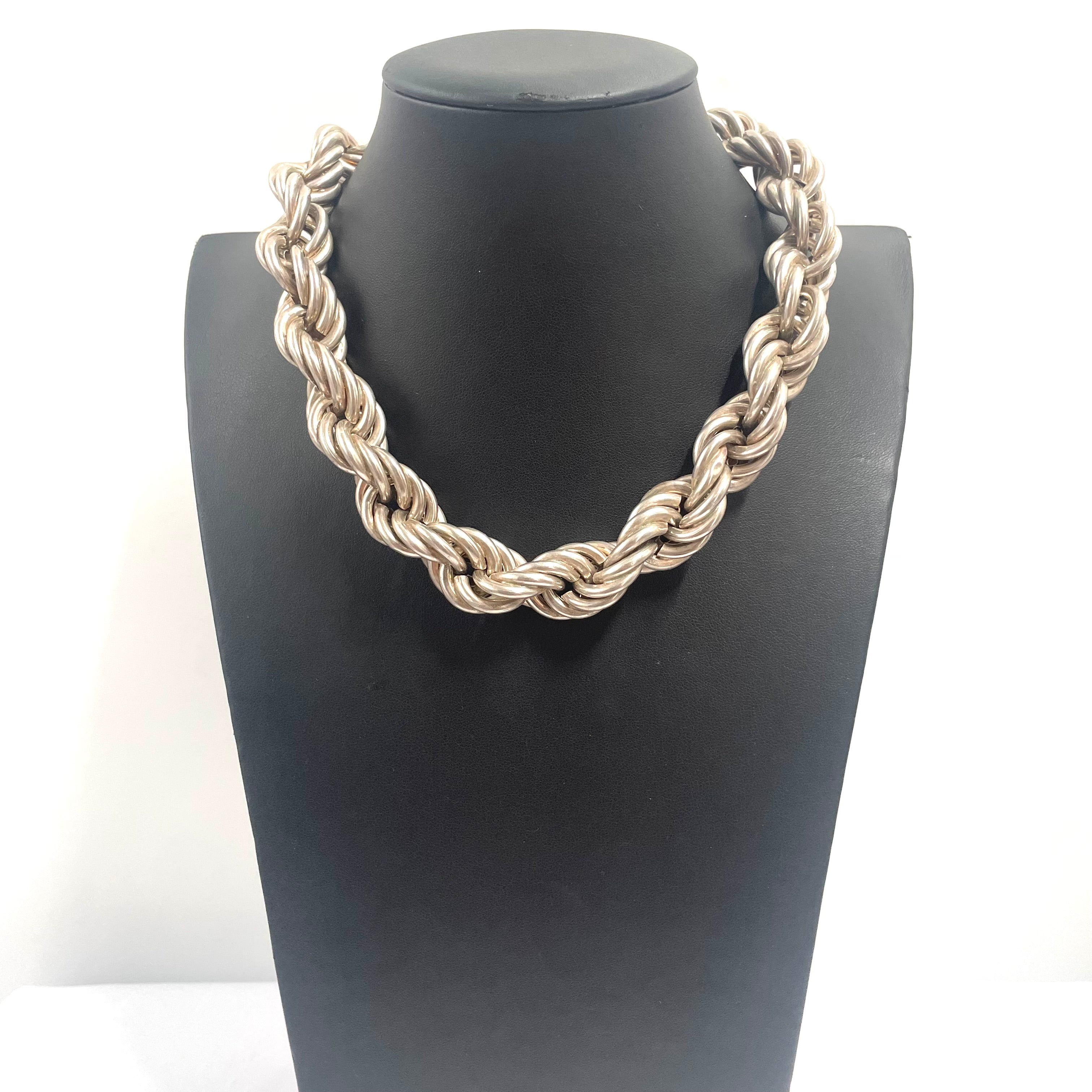 925 SILVER ROPE CHAIN 17.5" 16MM