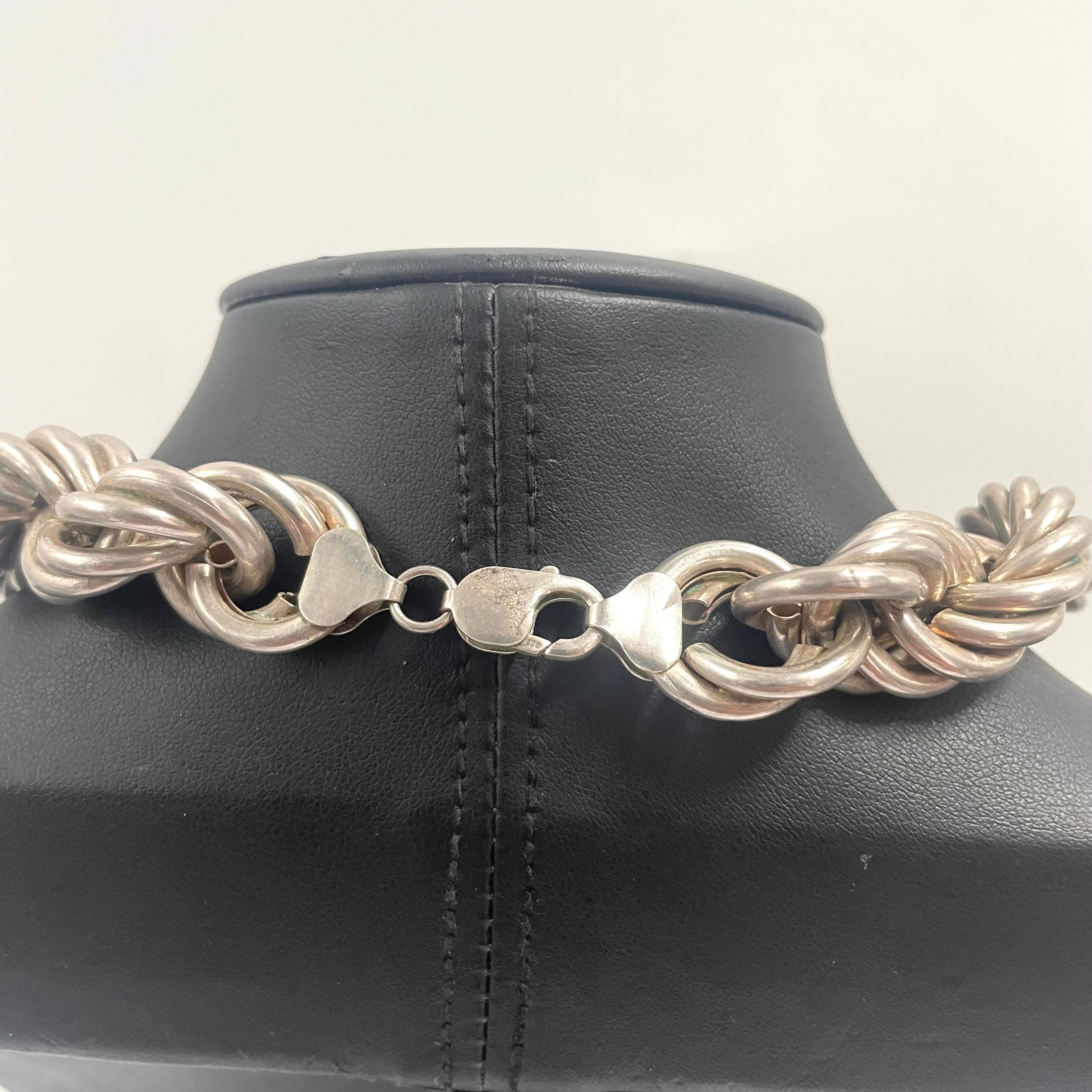 925 SILVER ROPE CHAIN 17.5" 16MM