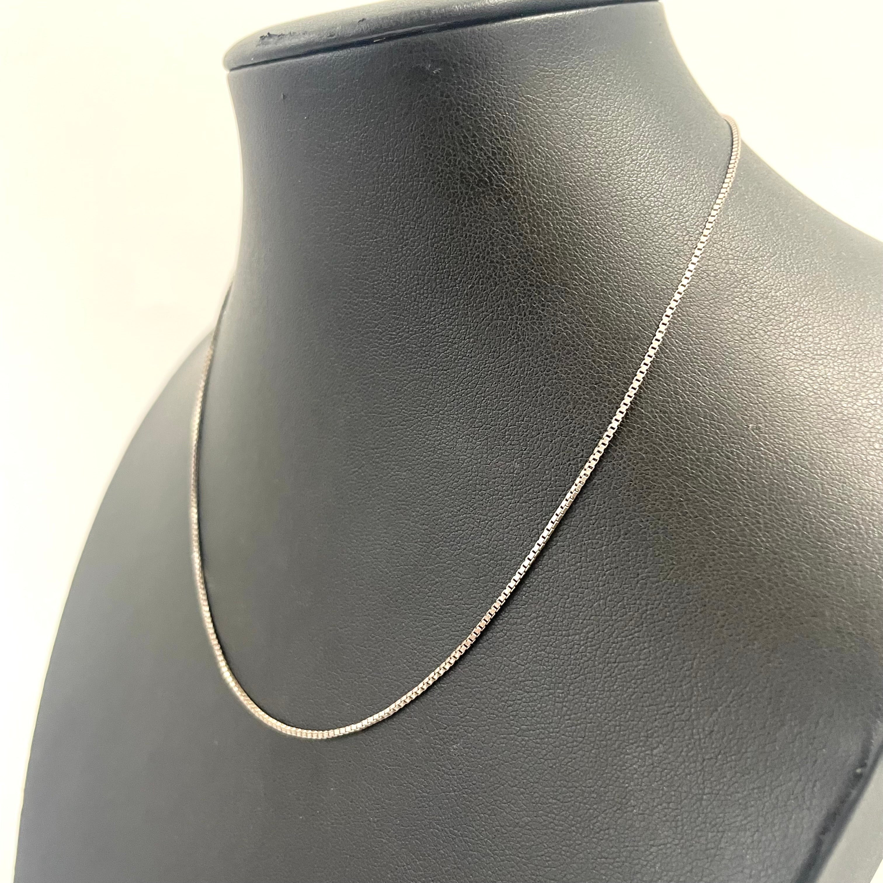 925 SILVER THIN BOX CHAIN 15" 1MM