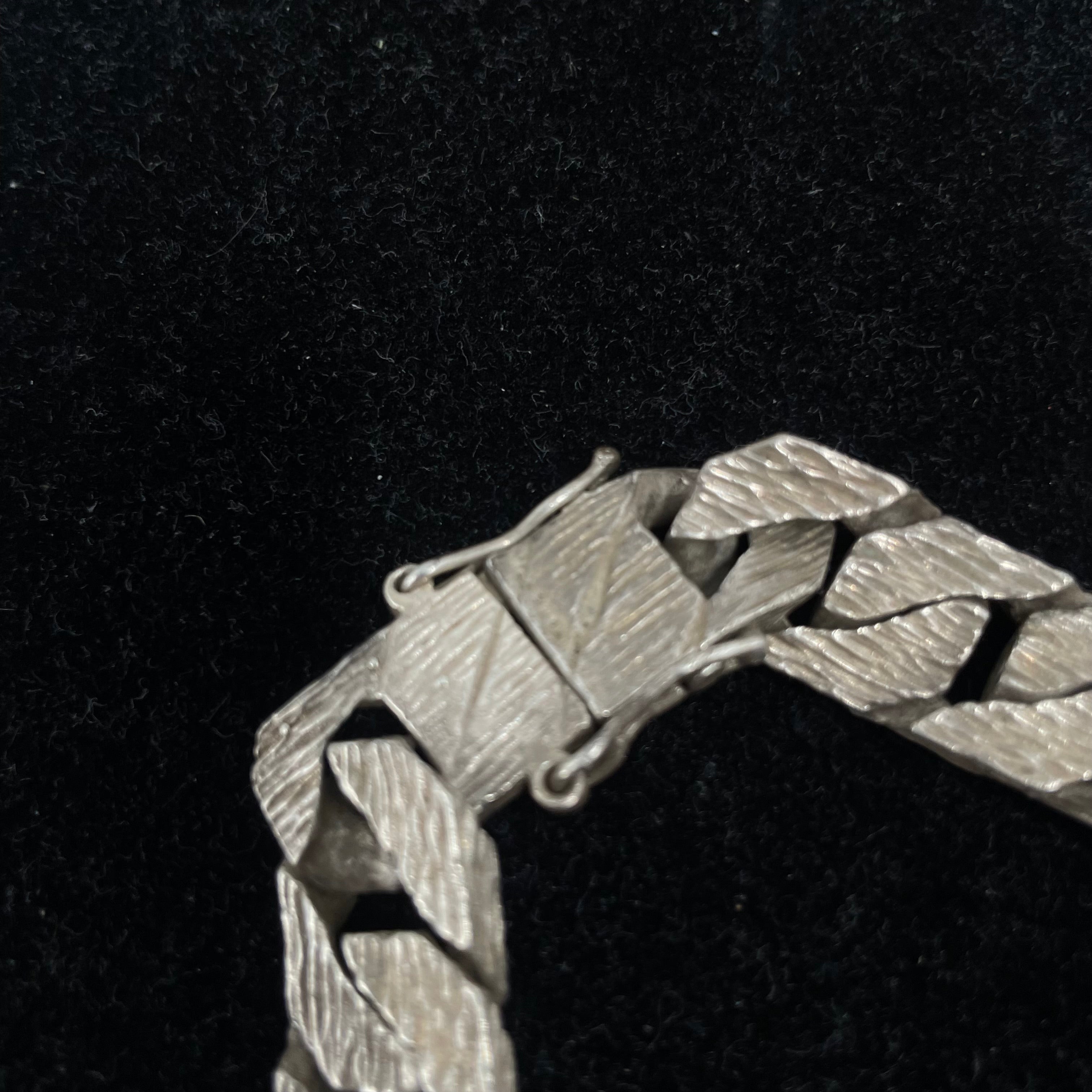 925 Sterling Silver Curb Link ID Bracelet – Brushed Finish