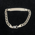 925 Sterling Silver Figaro ID Bracelet – Polished Finish
