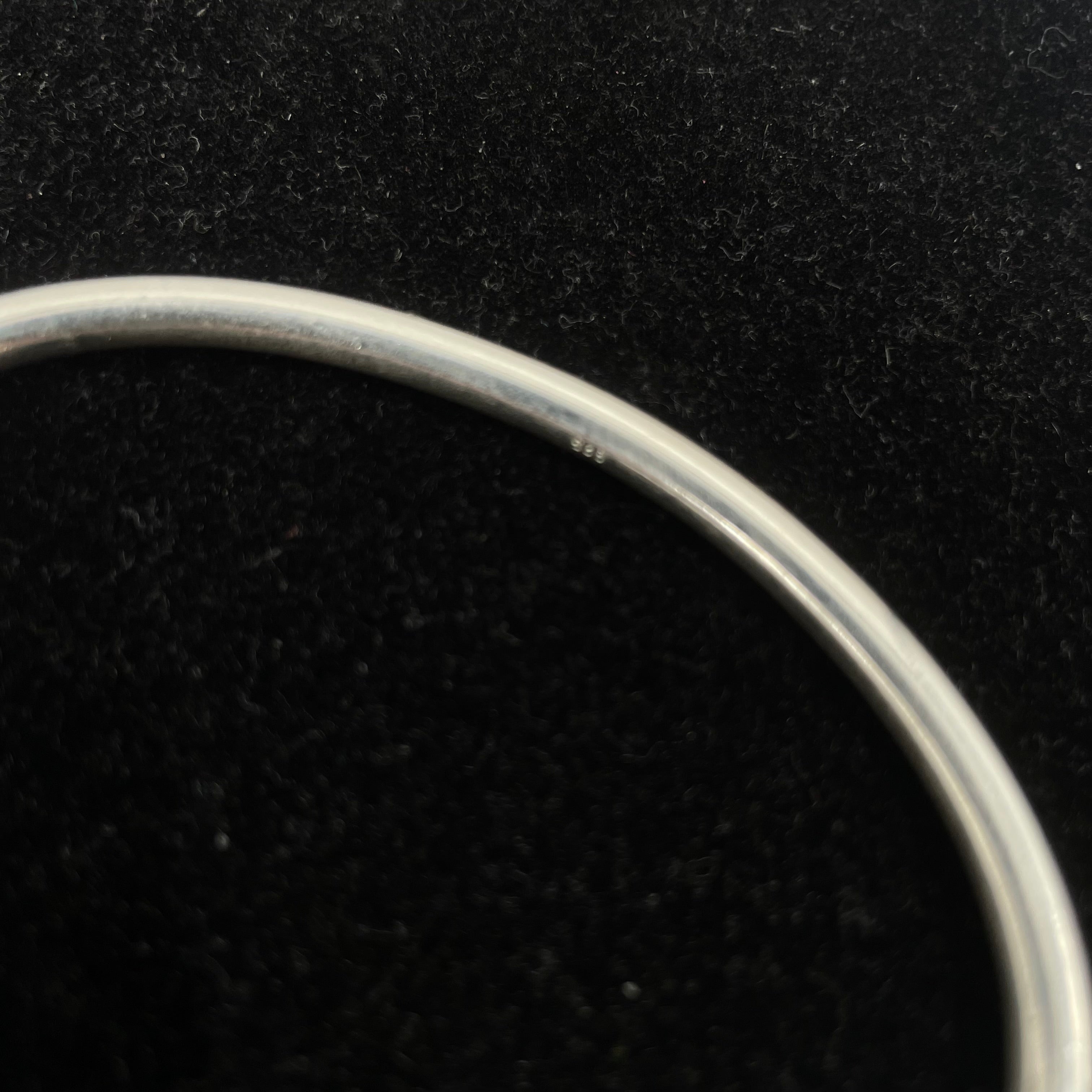 925 Sterling Silver Open Cuff Bangle Bracelet with Ball Ends