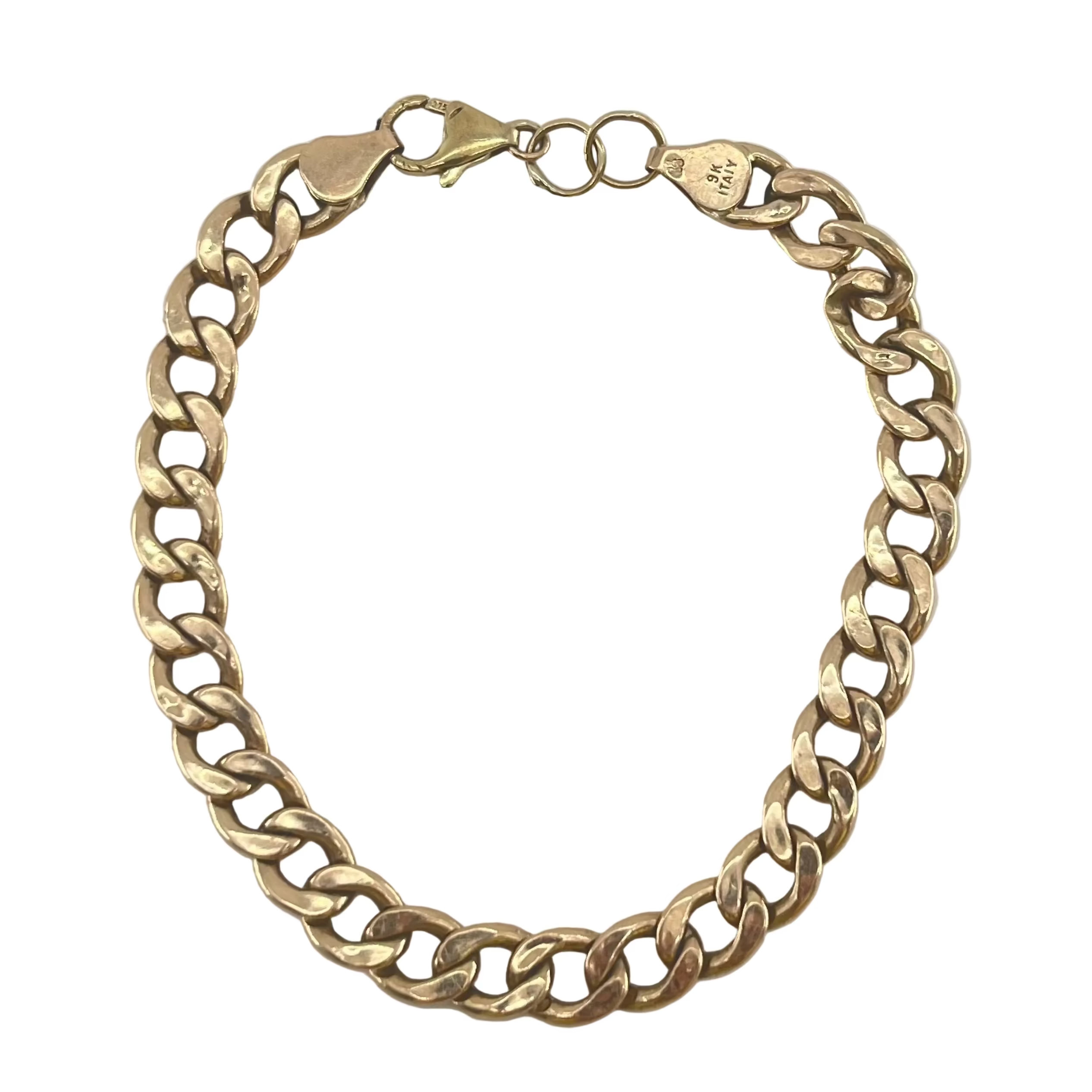 9ct Curb Bracelet 8.7" Carat: 9ct Gold Colour: Yellow Gold Width: 8mm Length: 8.7" Weight: 7.54g