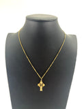9ct Gold Celtic Cross Pendent and Curb Chain Carat: 9ct Colour: Yellow Gold Style: Curb Length: 17" Chain Width: 1mm Pendent