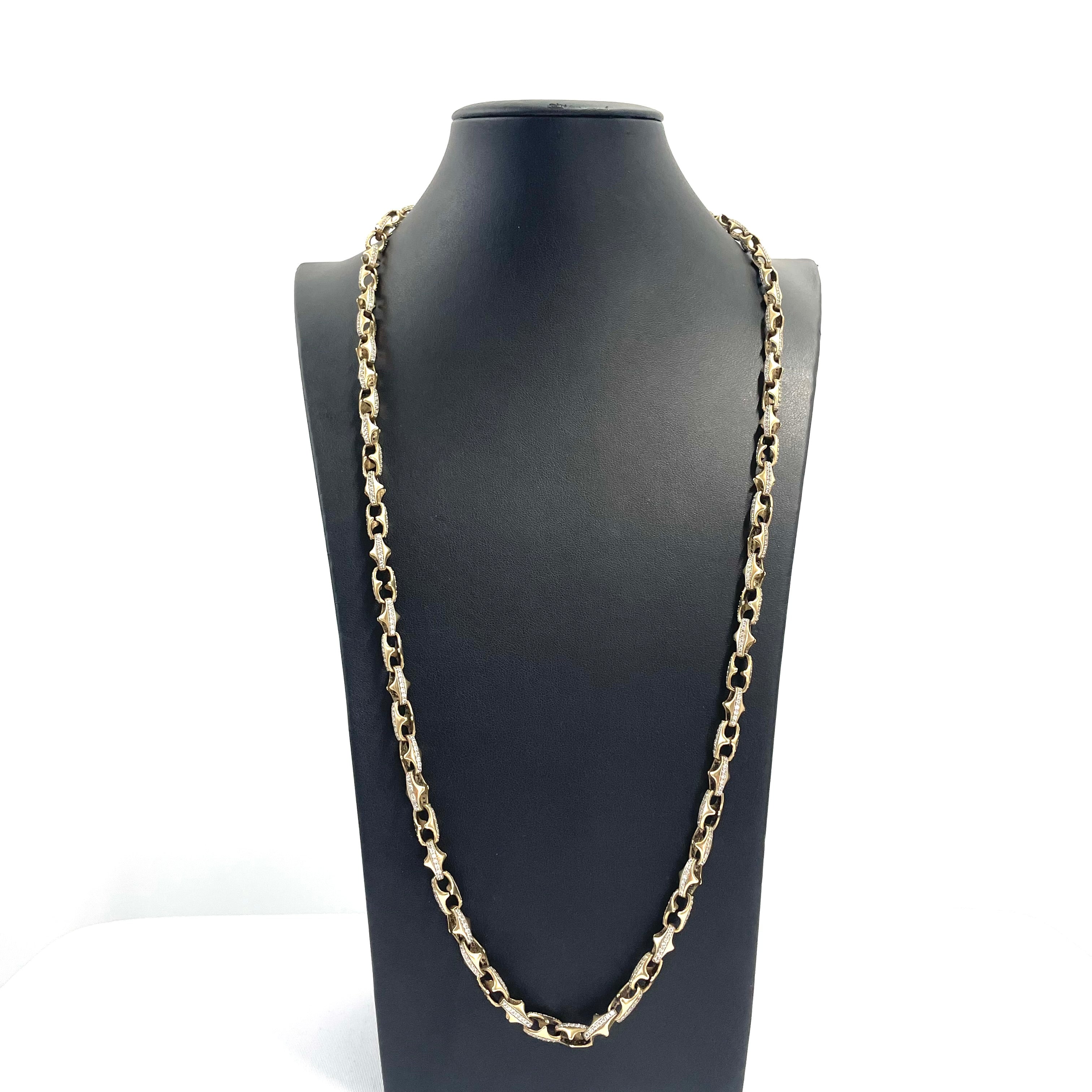 9ct Gold Diamond-Cut Belcher Link Chain Necklace 24.5" 6MM