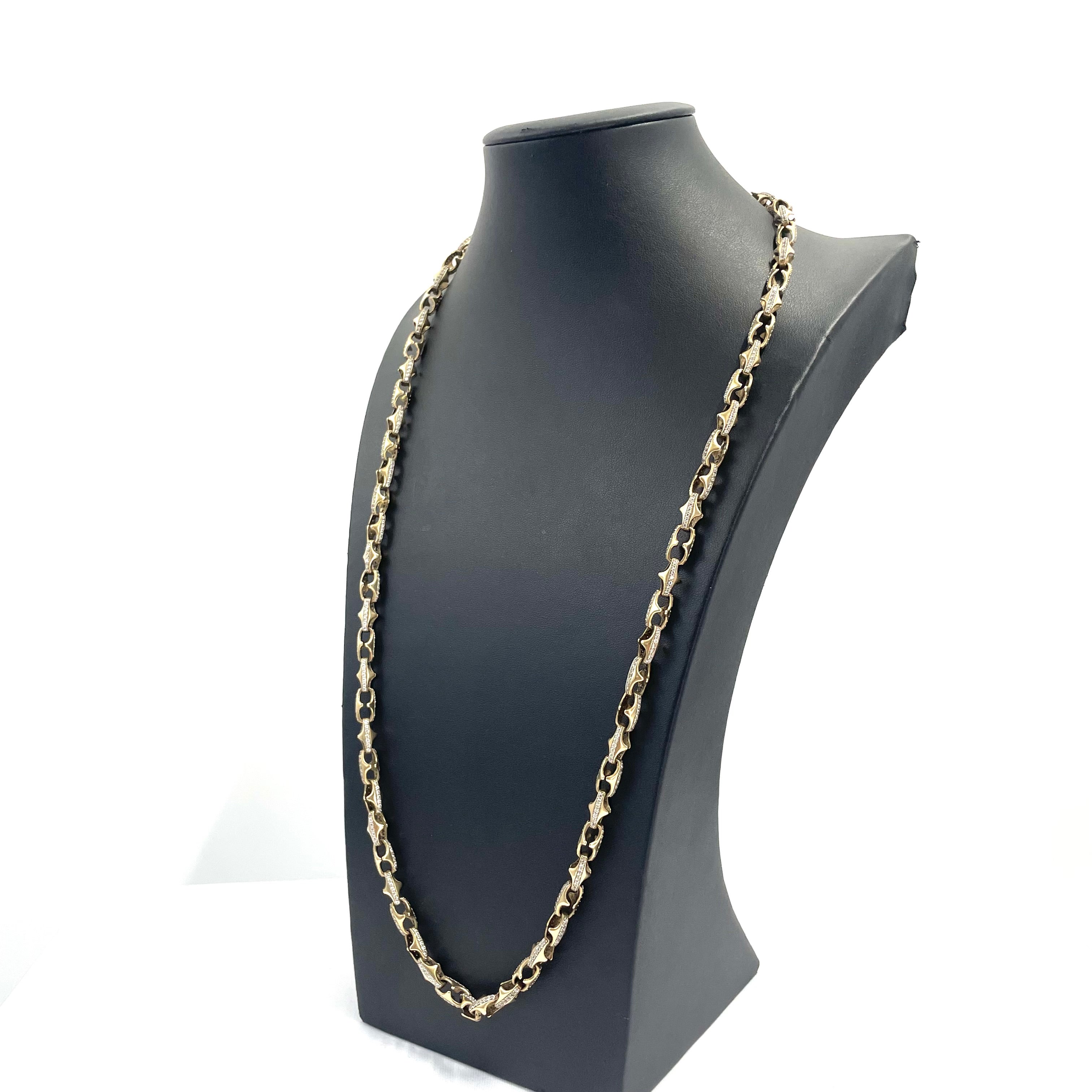 9ct Gold Diamond-Cut Belcher Link Chain Necklace 24.5" 6MM