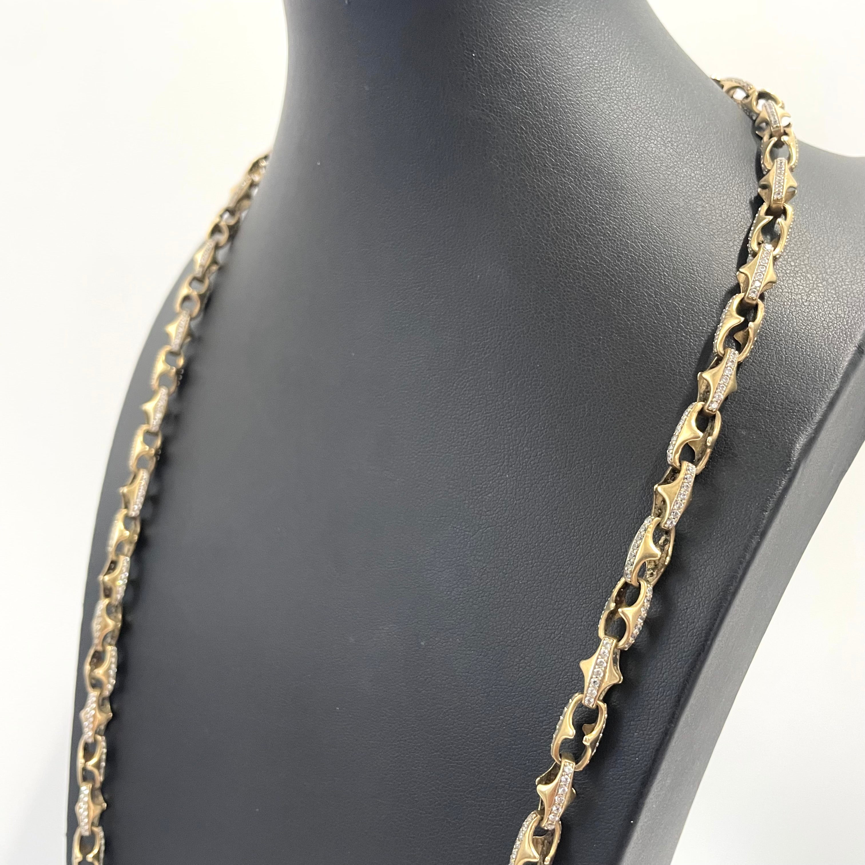 9ct Gold Diamond-Cut Belcher Link Chain Necklace 24.5" 6MM