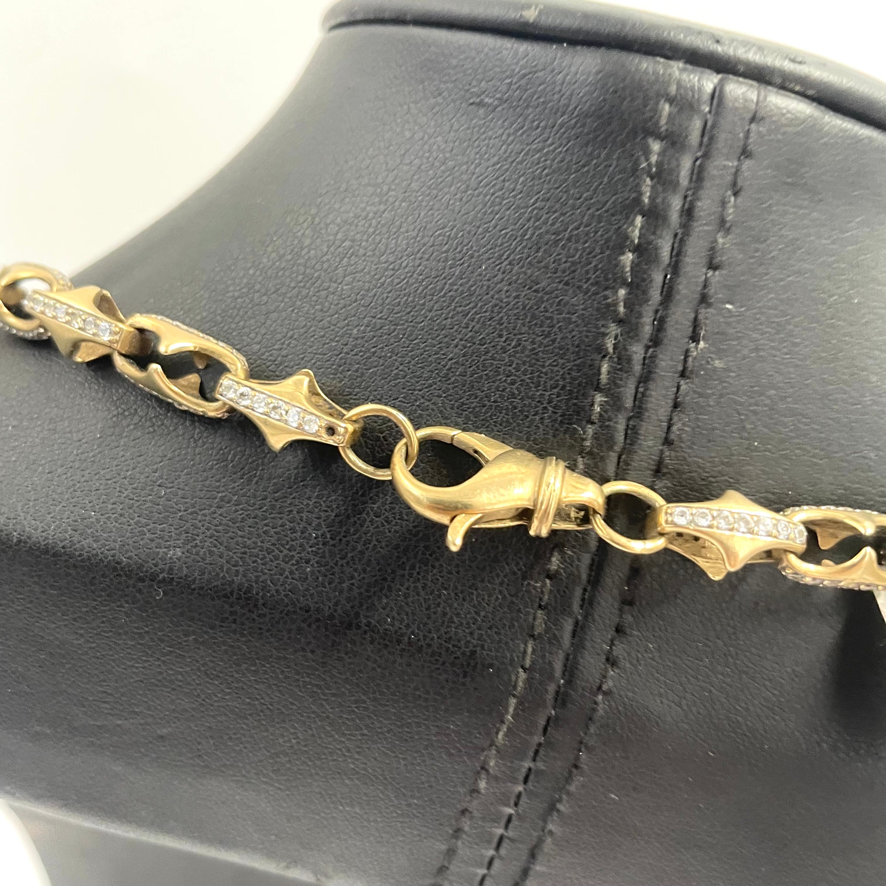 9ct Gold Diamond-Cut Belcher Link Chain Necklace 24.5" 6MM