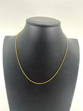9ct Gold Twist Chain 18" Carat: 9ct Colour: Yellow Gold Style: Twist Length: 18" Width: 1mm Weight: 0.97g