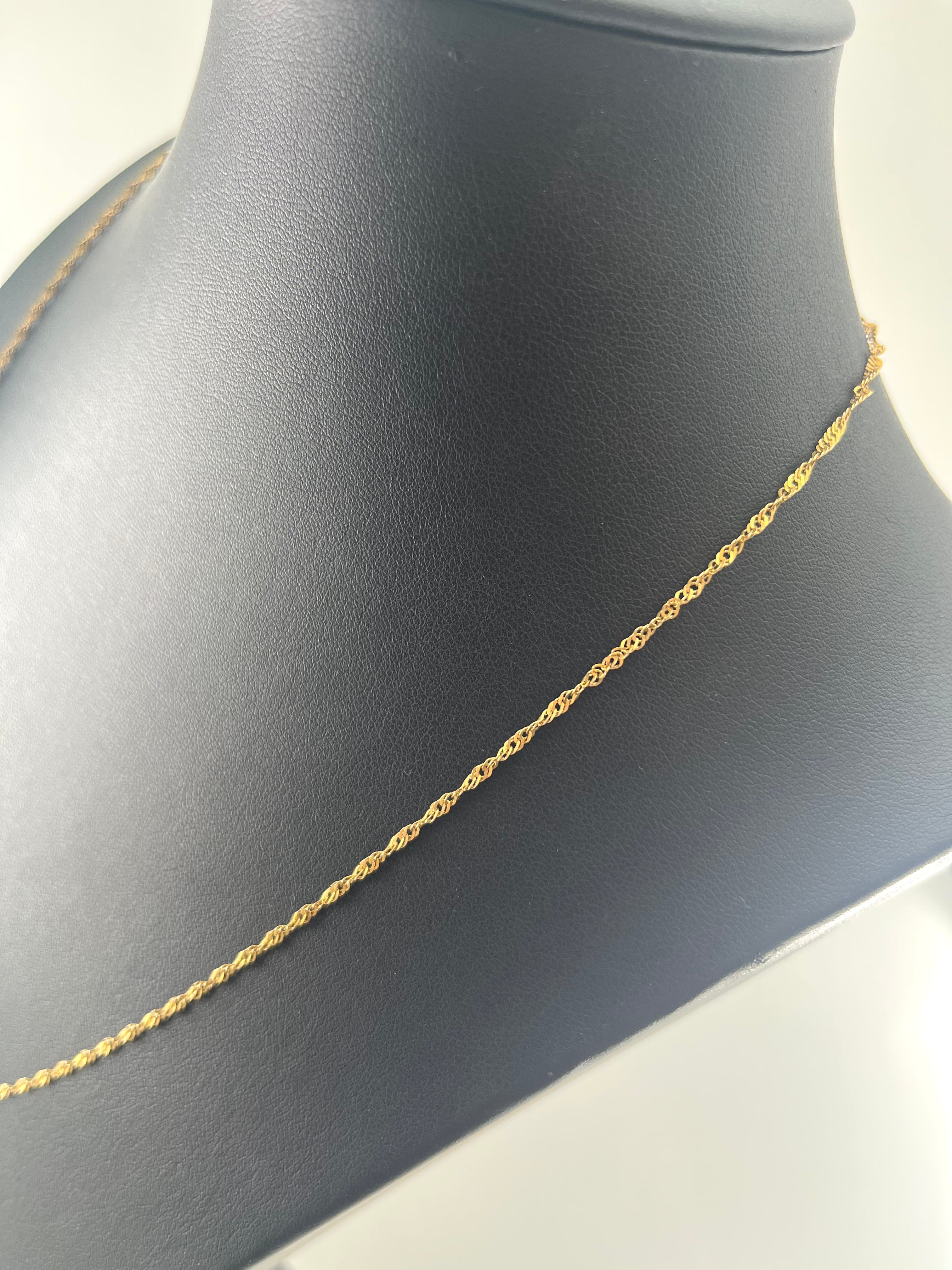 9ct Gold Twist Chain Carat: 9ct Colour: Yellow Gold Style: Twist Length: 22" Width: 1mm Weight: 1.97g