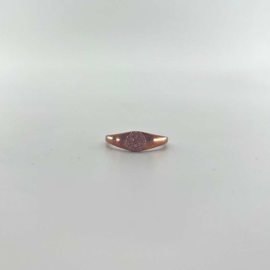 9ct Rose Gold Signet Ring With Diamonds Carat: 9ct Gold Colour: Rose Gold Size: R Stones: Diamond Weight: 2.16g