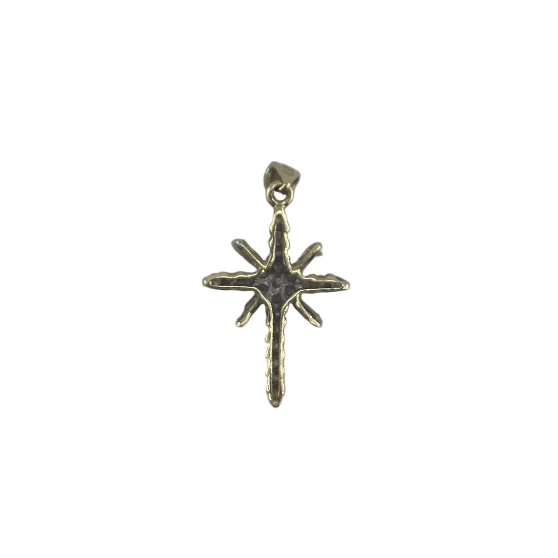 9ct Snowflake Diamond Pendent Carat: 9ct Colour: Yellow Gold Stones: Diamond Width: 12mm Length: 19mm Weight: 0.8g