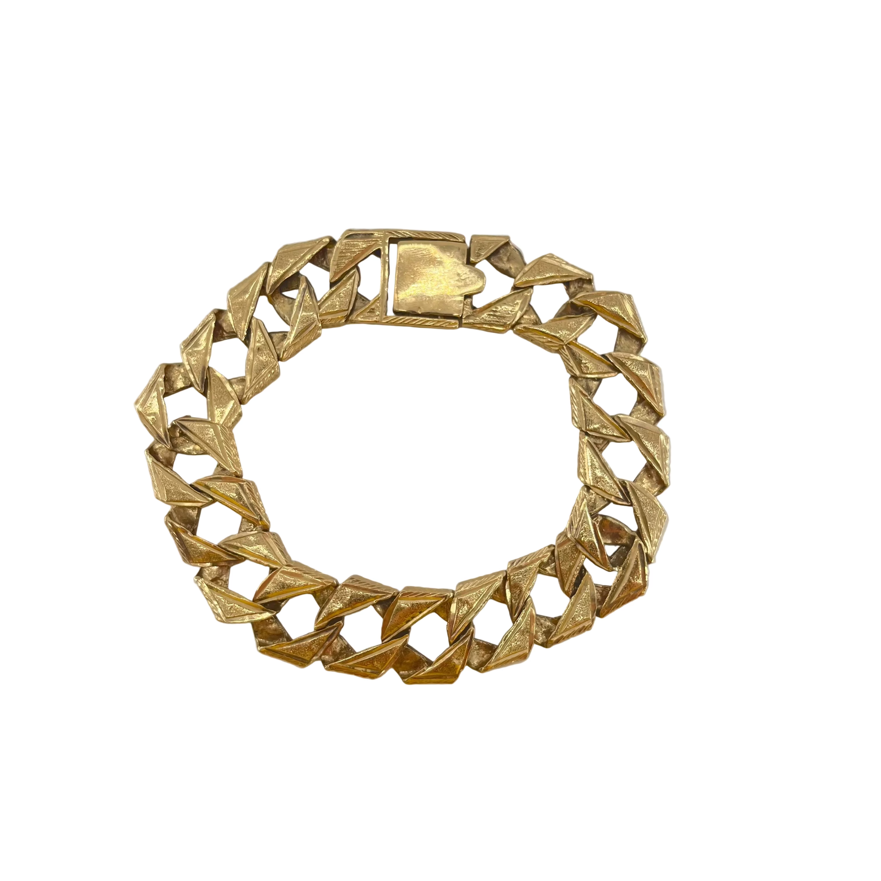 9ct Square Curb Bracelet 10.5" Carat: 9ct Gold Colour: Yellow Gold Width: 18mm Length: 10.5" Weight: 56.44g