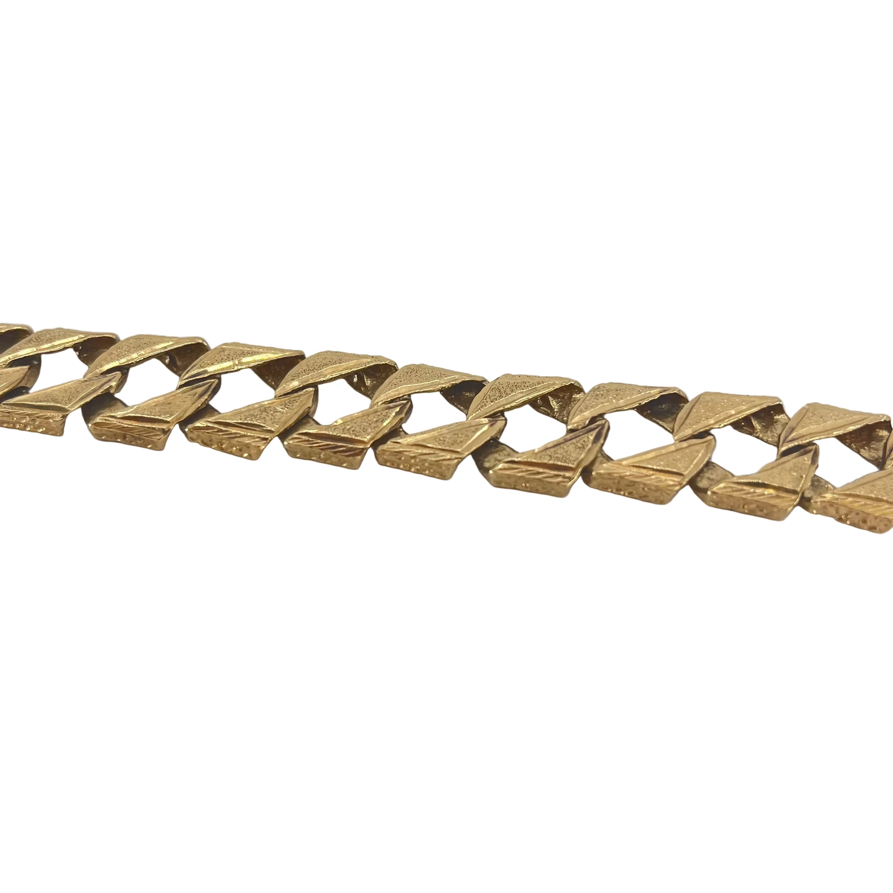 9ct Square Curb Bracelet 10.5" Carat: 9ct Gold Colour: Yellow Gold Width: 18mm Length: 10.5" Weight: 56.44g