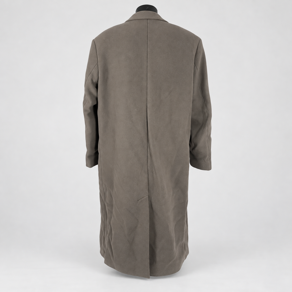 BOSS Relaxed-Fit Wool Velour Coat Light Grey