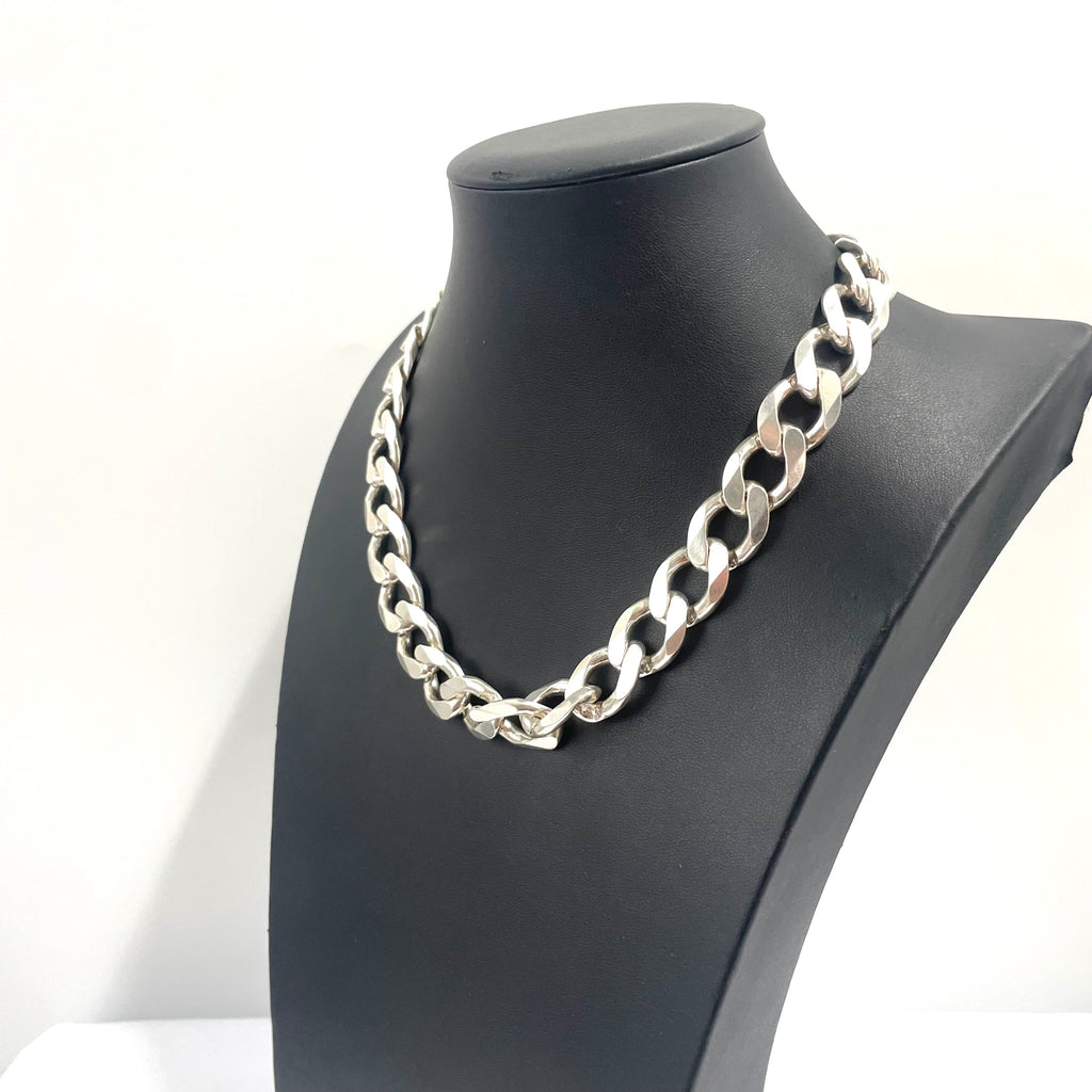 925 SILVER CURB CHAIN 18" 15MM