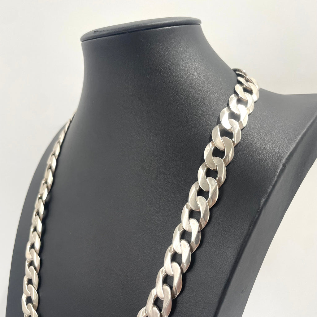 925 SILVER CURB CHAIN 24.5" 15MM
