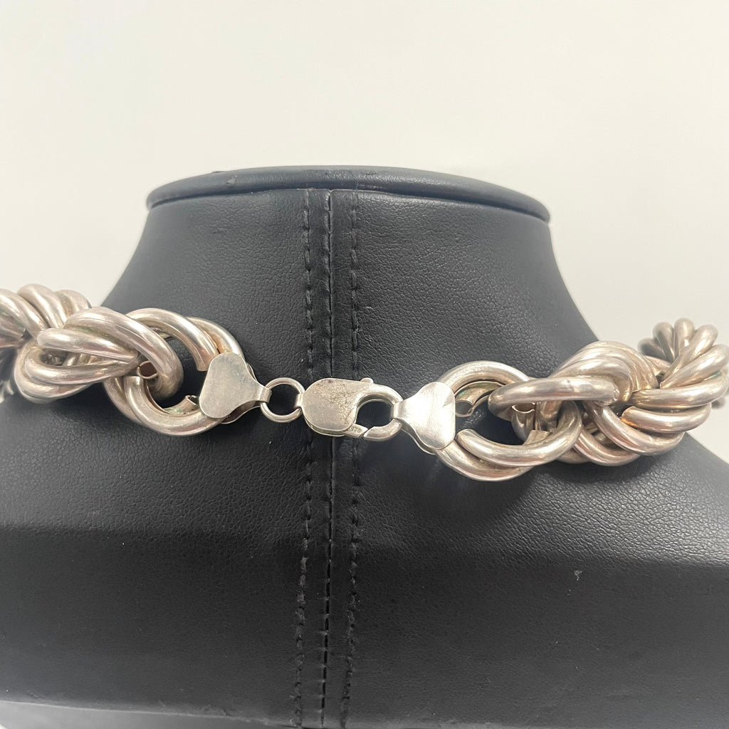 925 SILVER ROPE CHAIN 17.5" 16MM