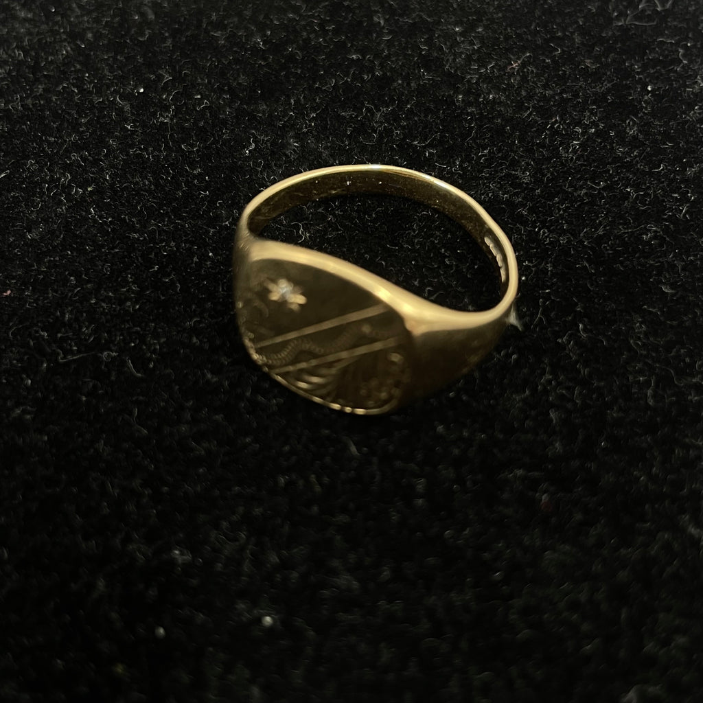 Vintage 9ct Gold Oval Signet Ring Size U