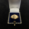 Vintage 9ct Hexagonal Signet Ring with Hand-Engraved Monogram Size W