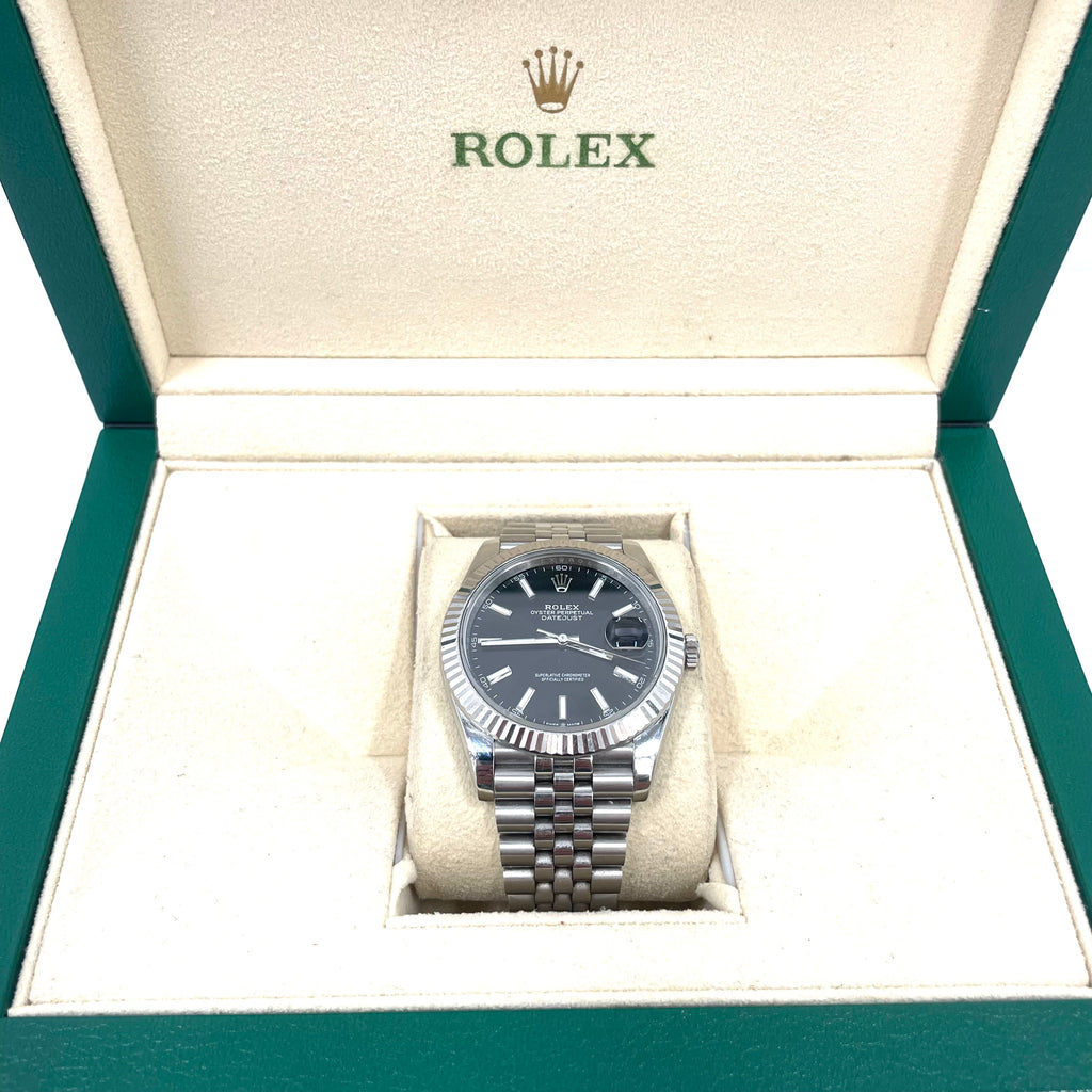 Rolex Datejust 41MM Stainless Steel & White Gold – Slate Grey Dial – Jubilee Bracelet – No Box & Papers