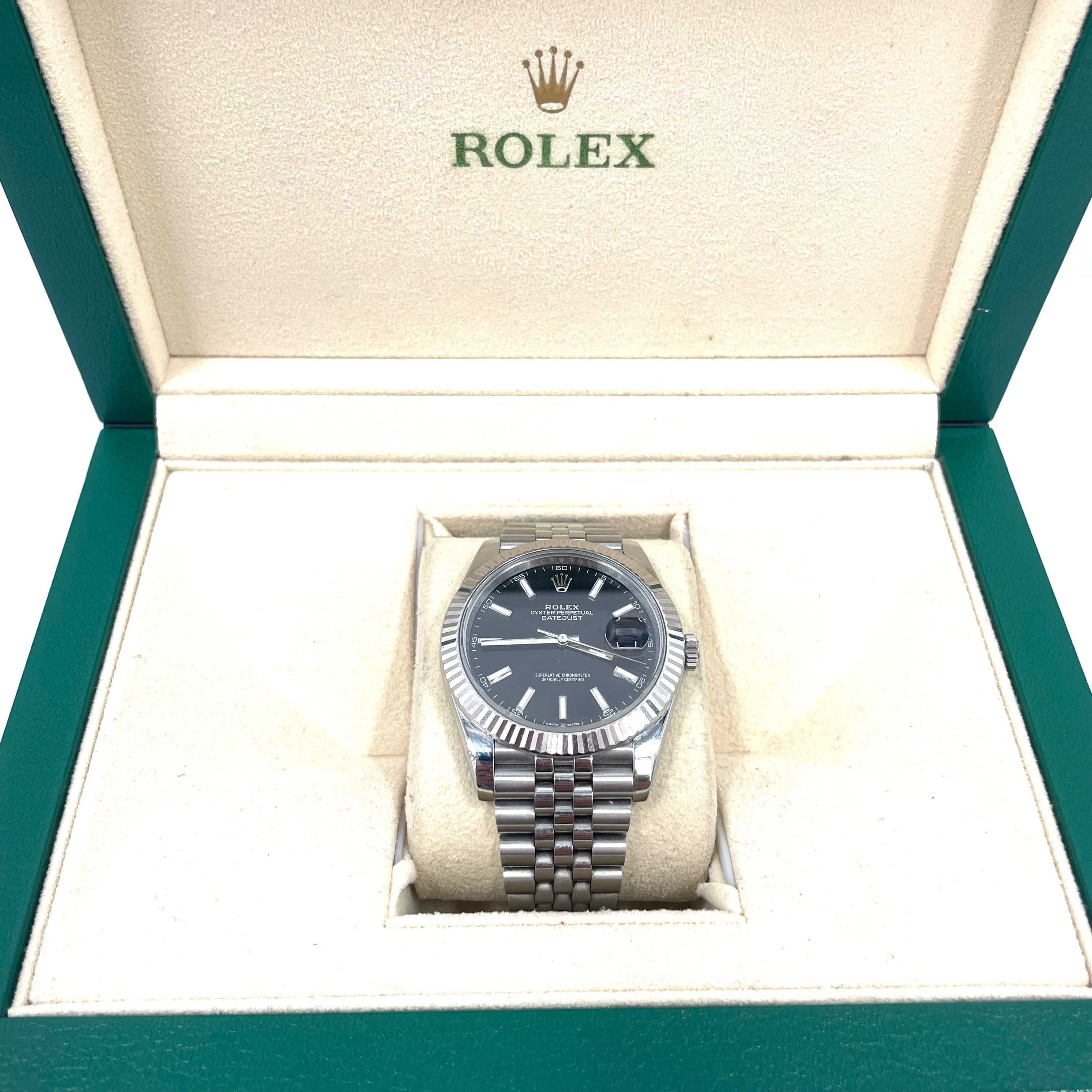 Rolex Datejust 41MM Stainless Steel & White Gold – Slate Grey Dial – Jubilee Bracelet – No Box & Papers