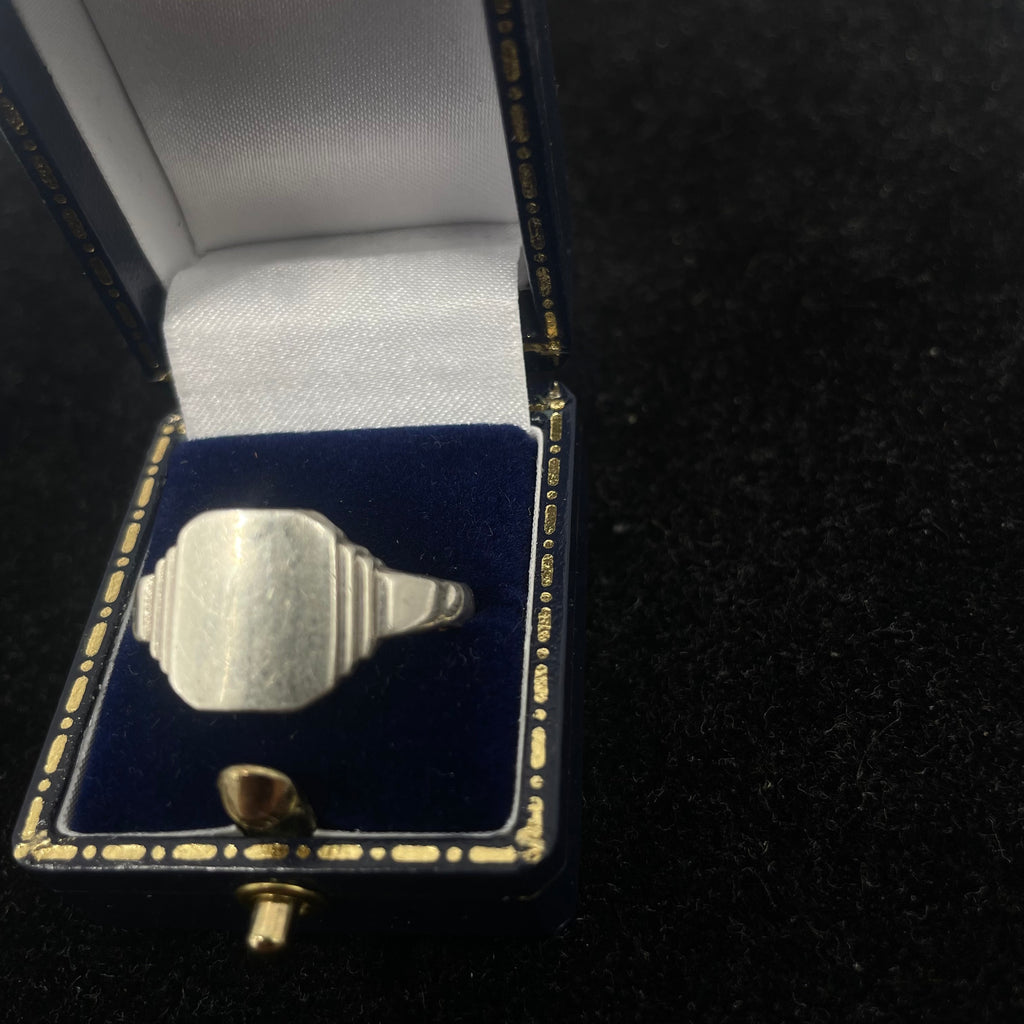 925 Sterling Silver Shield Signet Ring Size W 1/2