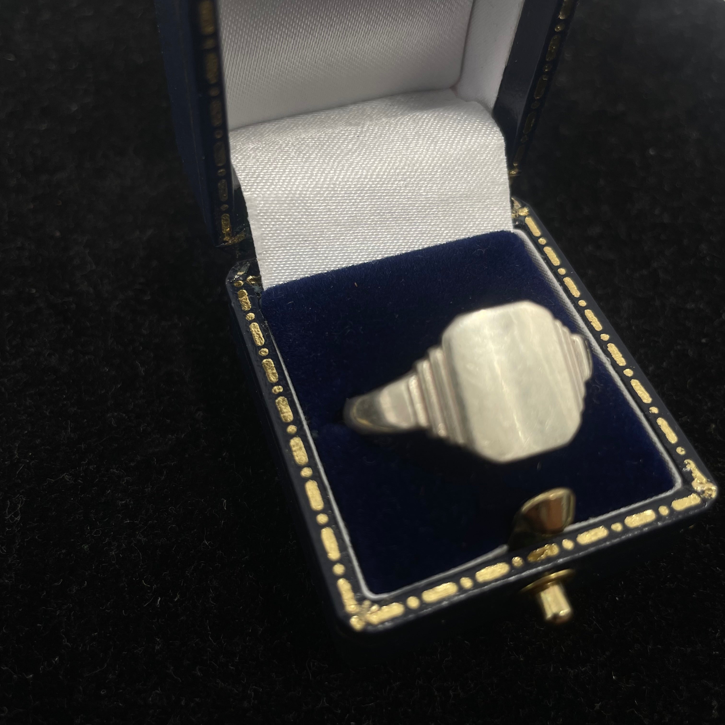 925 Sterling Silver Shield Signet Ring Size W 1/2