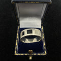 925 Sterling Silver Black & White Inlay Band Ring – Size Y