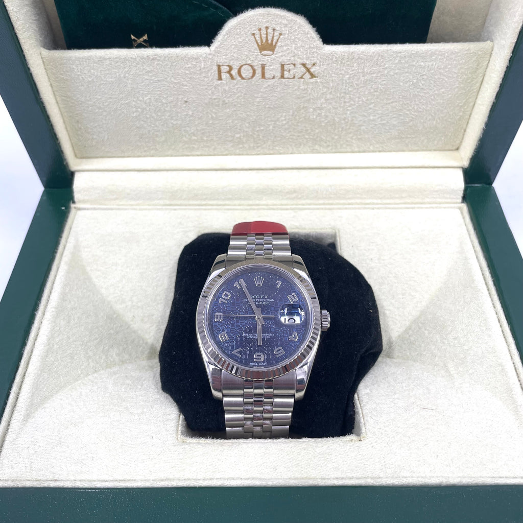 Rolex Datejust 36 Ref. 116234 Blue Jubilee Dial – 36mm Stainless Steel | Service Card