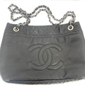 Chanel Grand Shopping Tote (GST) Black Caviar Leather Silver Hardware – Pre-Owned