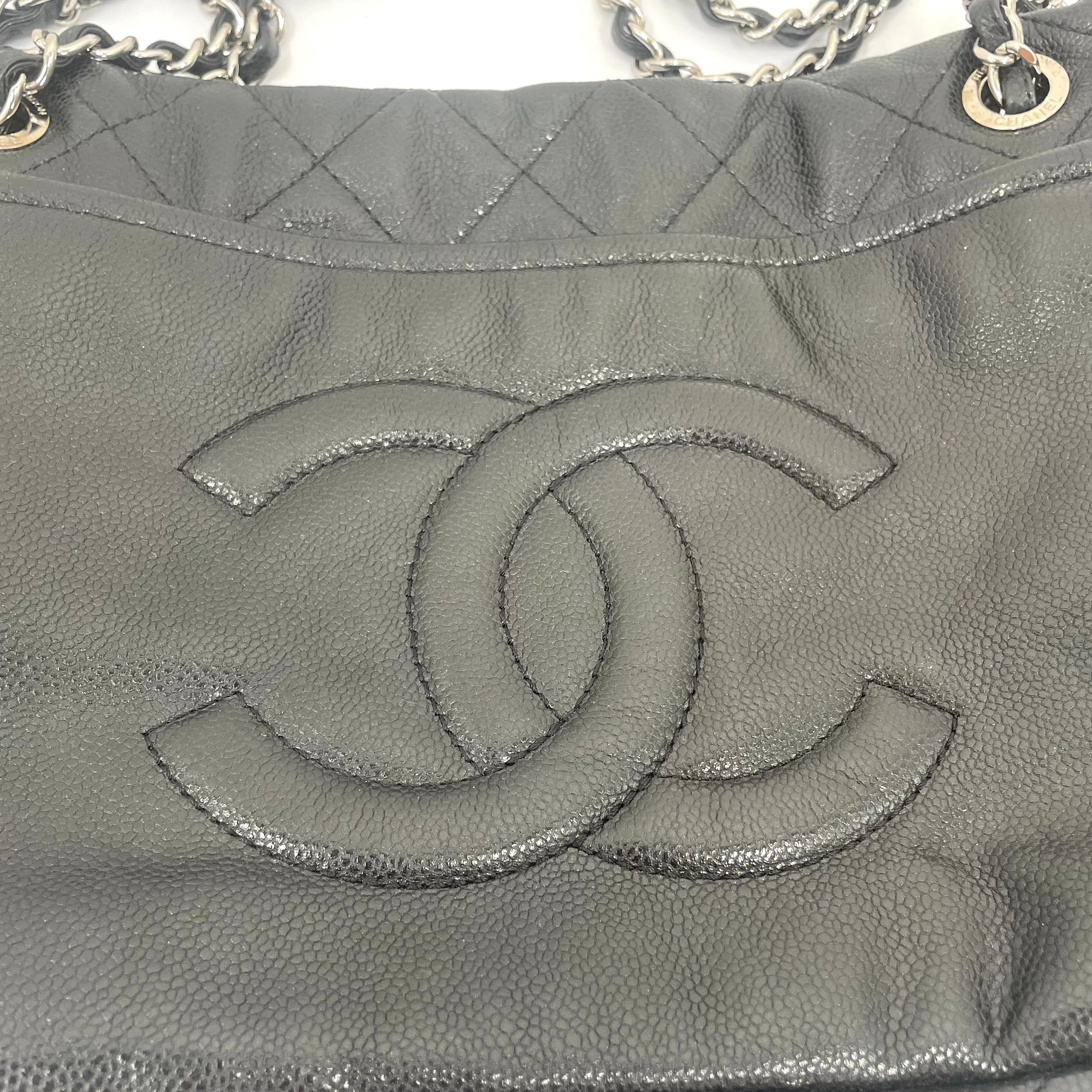 Chanel Grand Shopping Tote (GST) Black Caviar Leather Silver Hardware – Pre-Owned