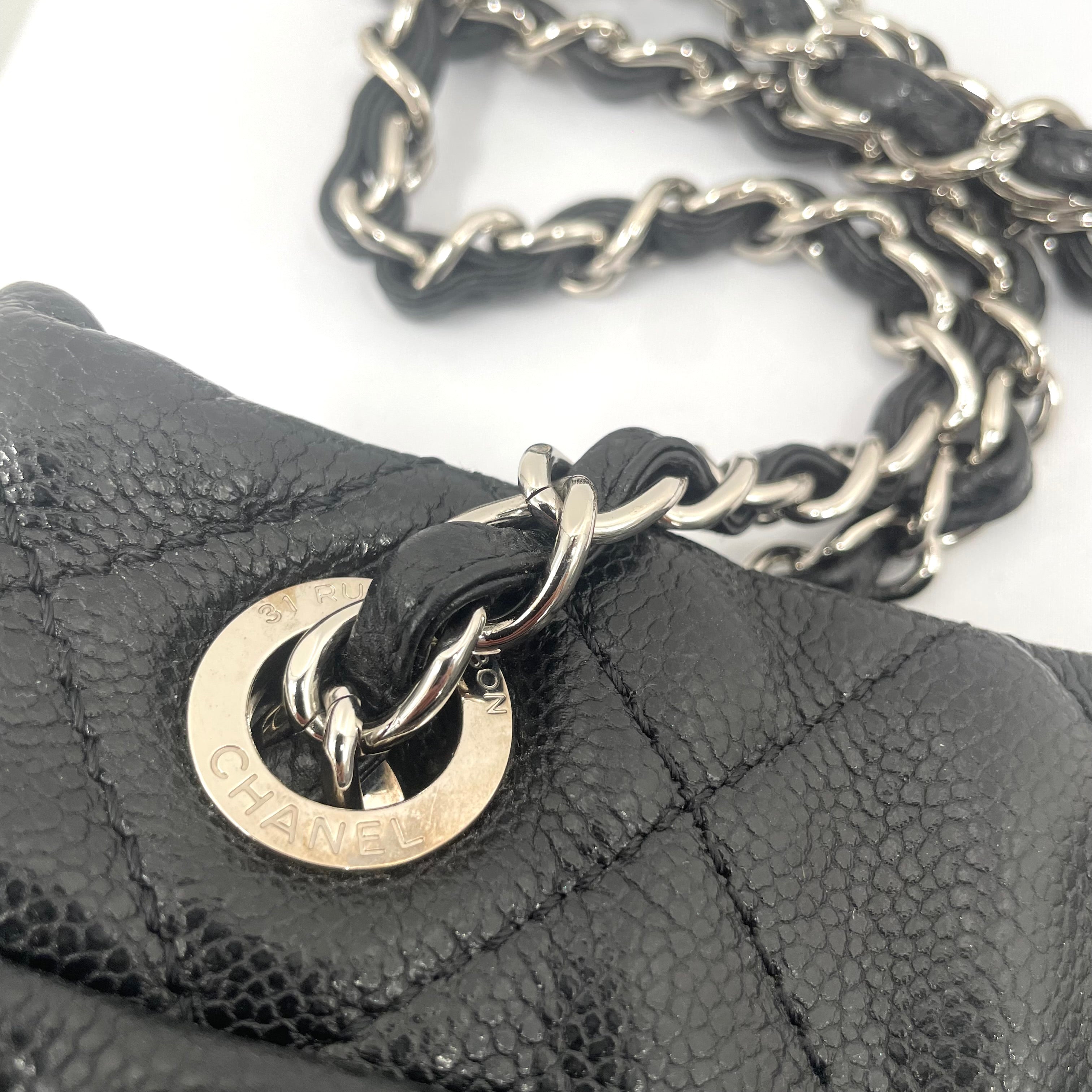 Chanel Grand Shopping Tote (GST) Black Caviar Leather Silver Hardware – Pre-Owned