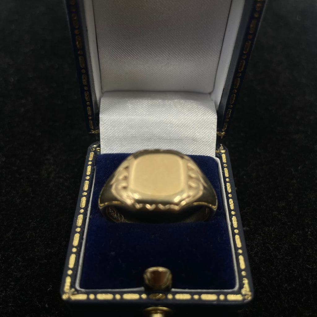 9CT Signet Ring Square Top Size X 1/2