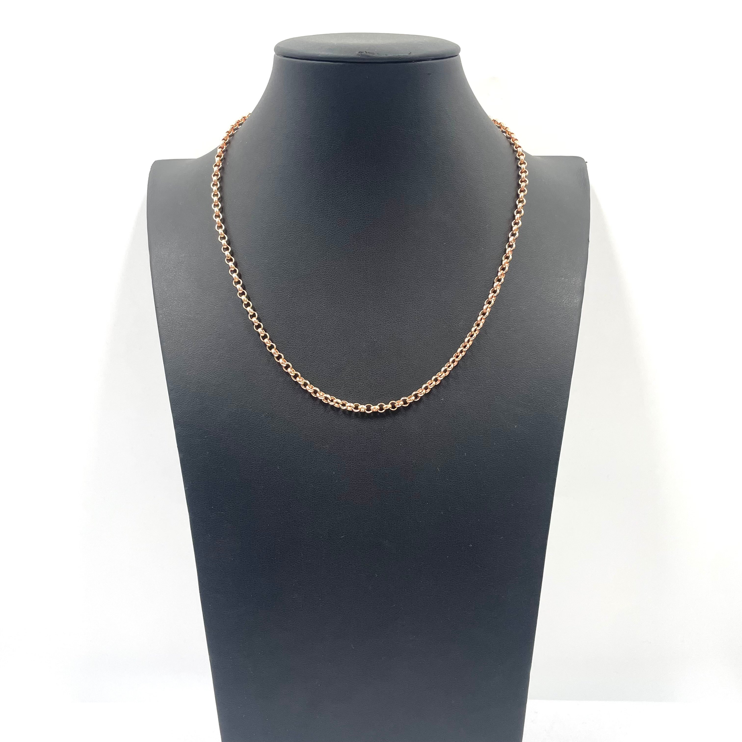 9ct Rose Gold Belcher Chain 18" 3mm