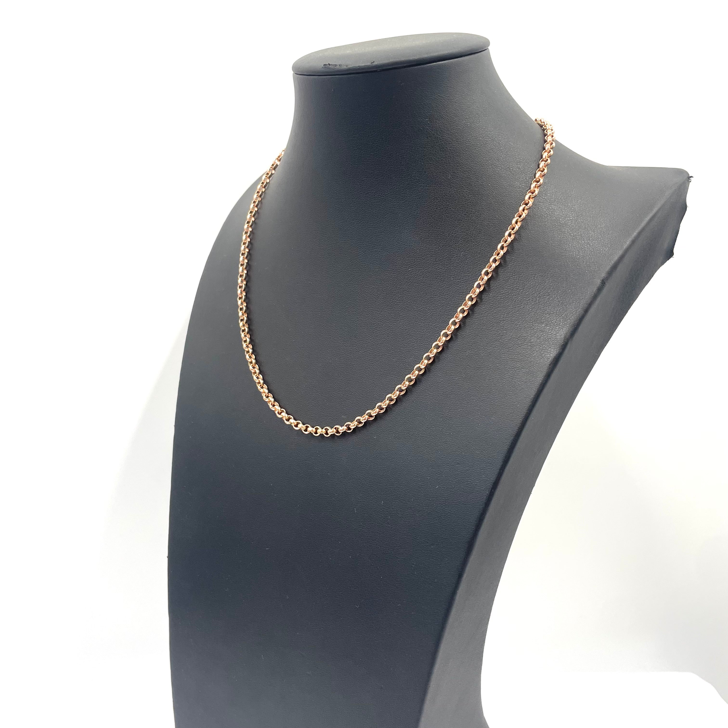 9ct Rose Gold Belcher Chain 18" 3mm