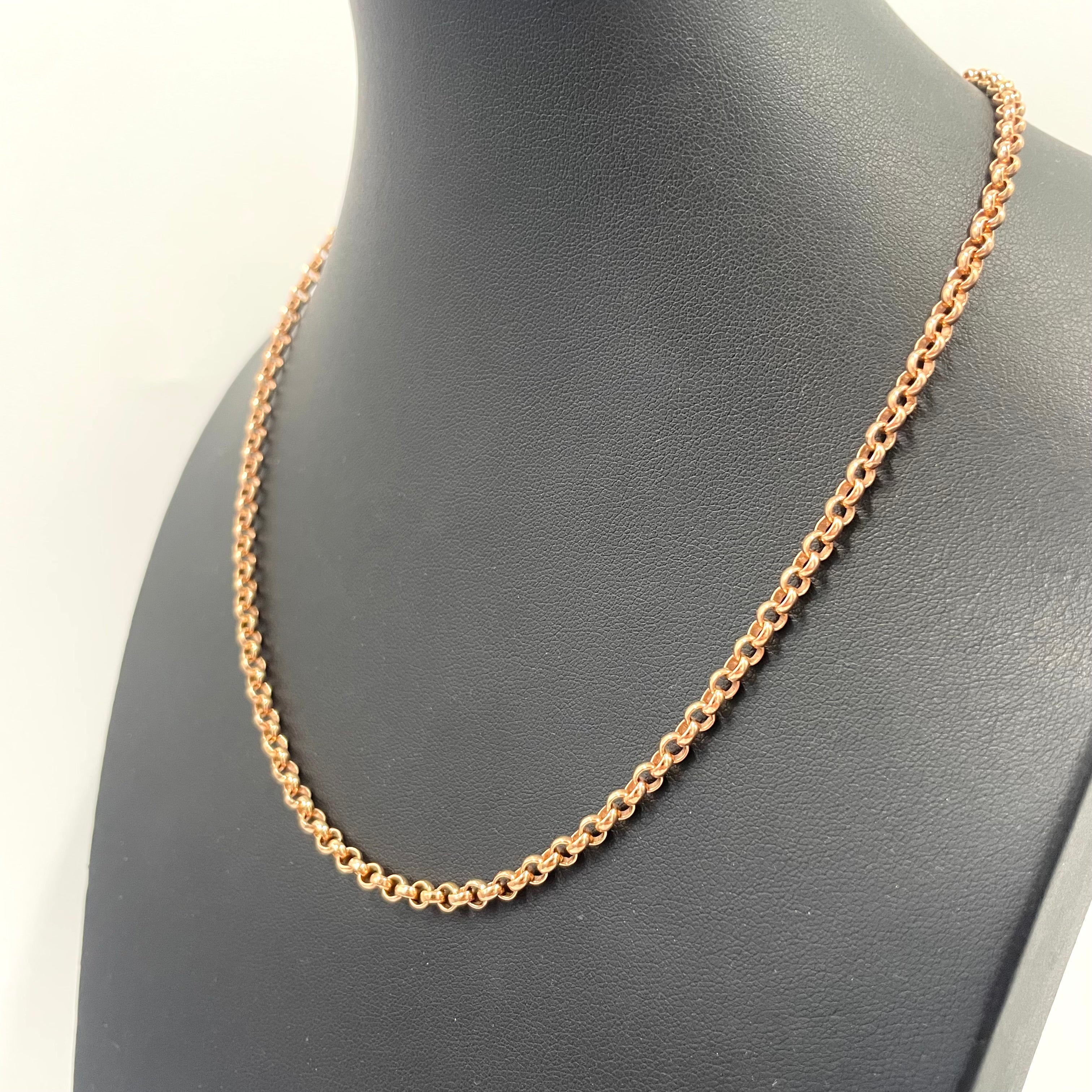 9ct Rose Gold Belcher Chain 18" 3mm